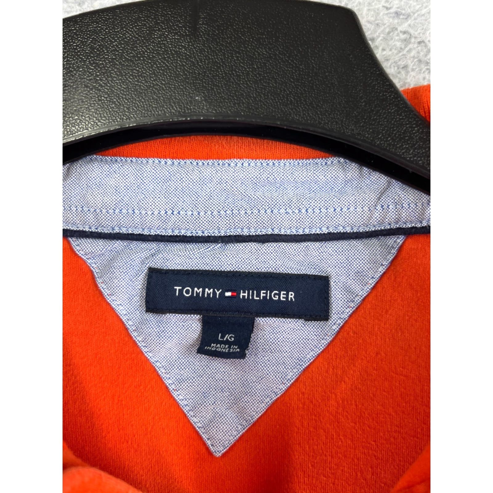 Tommy Hilfiger VINTAGE Tommy Hilfiger Polo Shirt Men L Orange 100% Cotton Short Sleeve Golf Shirts Polo Man Large Orange 90s Modern American Sports Mens Size US L / EU 52-54 / 3 - 7 Thumbnail
