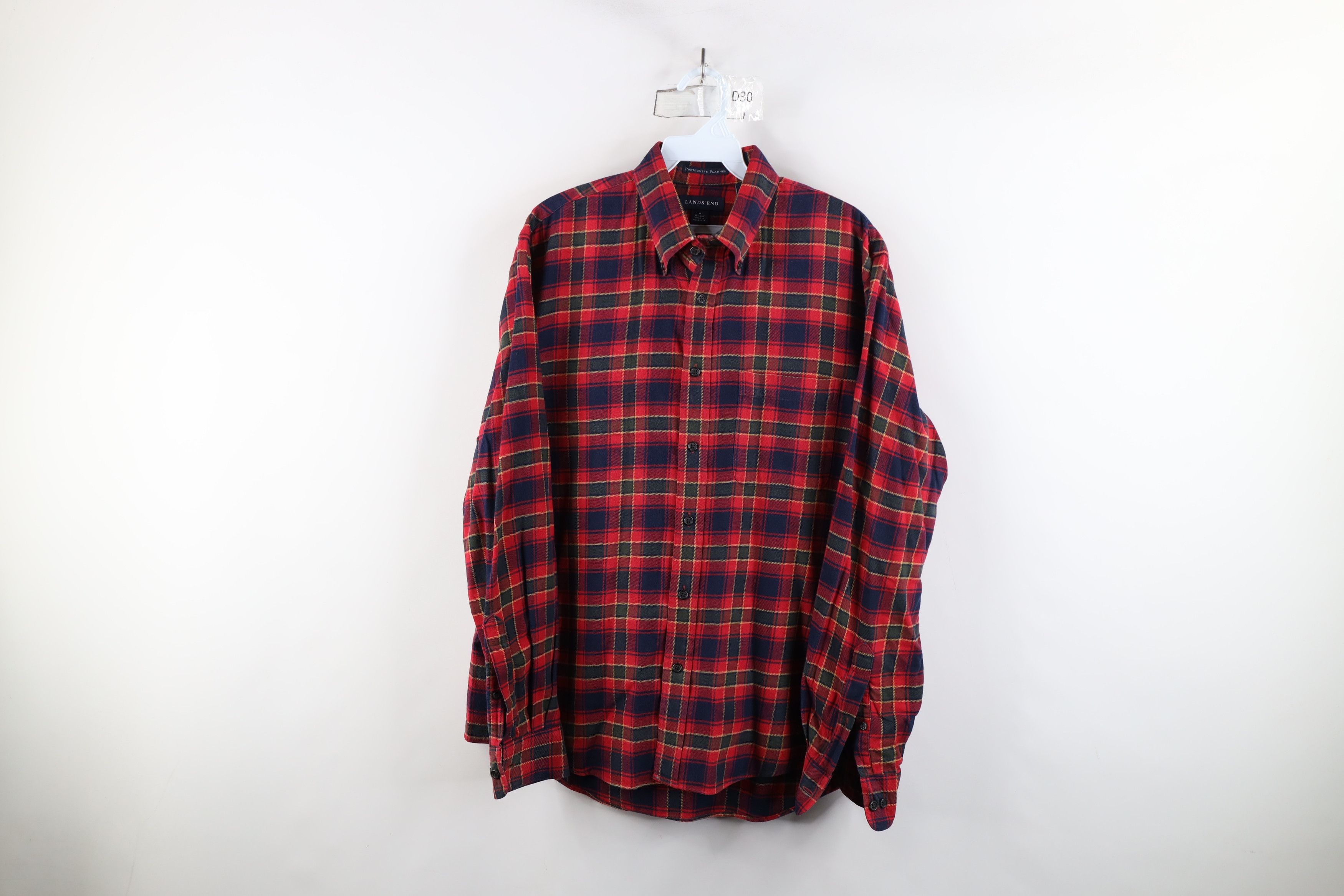 Lands' End × Vintage Vintage Lands End Flannel Collared Button Down Shirt Plaid Size US M / EU 48-50 / 2 - 1 Thumbnail