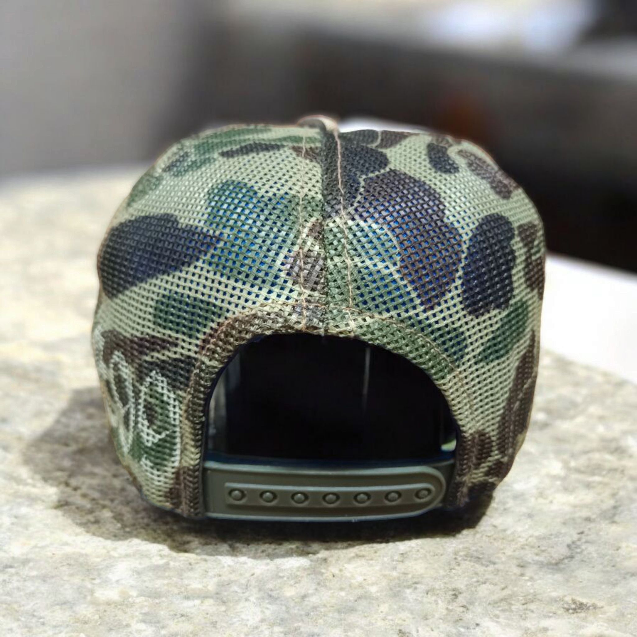 Vintage Vintage Sunshine Zone 99 7 Panels Camo Trucker Hat Size ONE SIZE - 5 Thumbnail