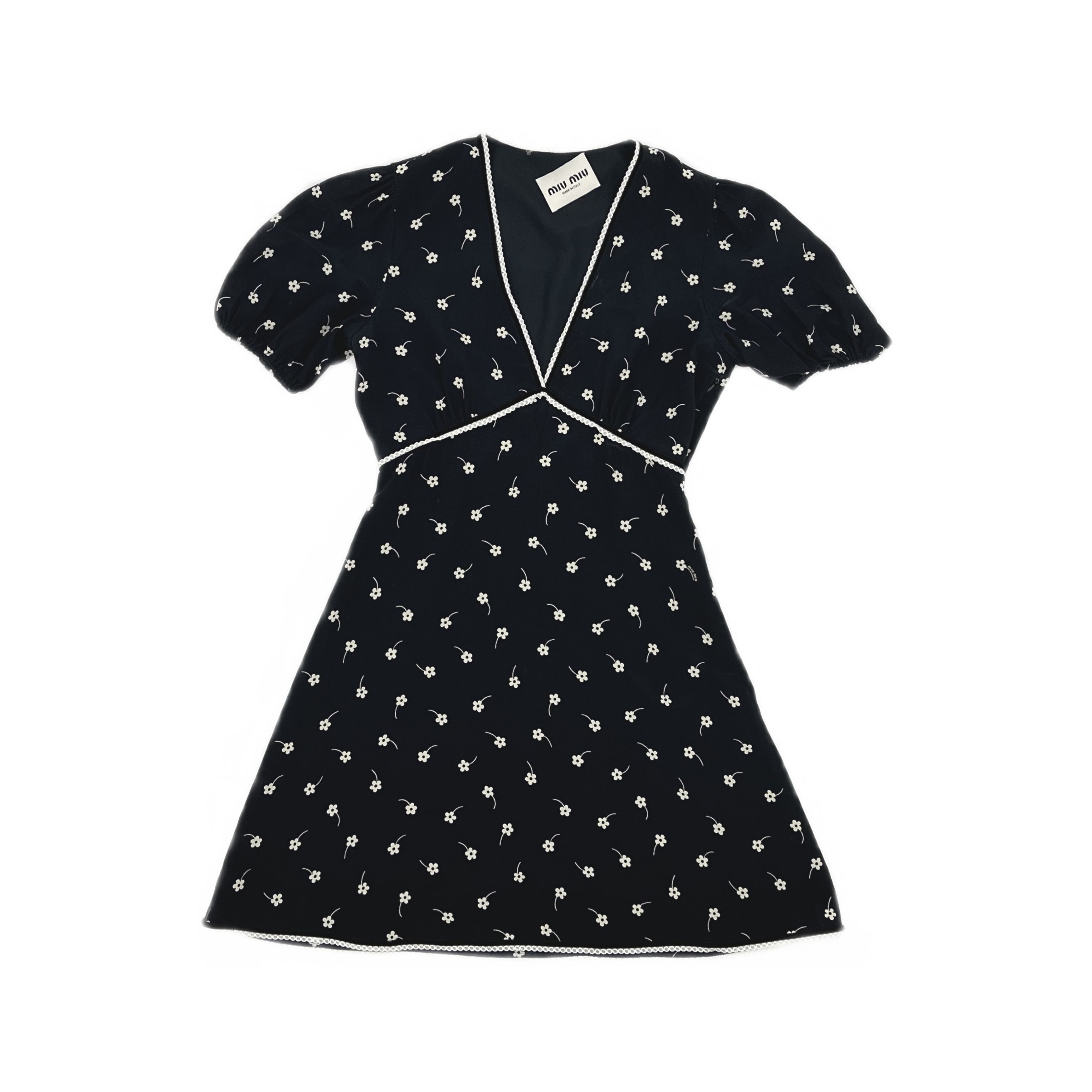Miu Miu Miu Miu Floral Silk V-Neck Dress Size 40 Size S / US 4 / IT 40 - 1 Thumbnail