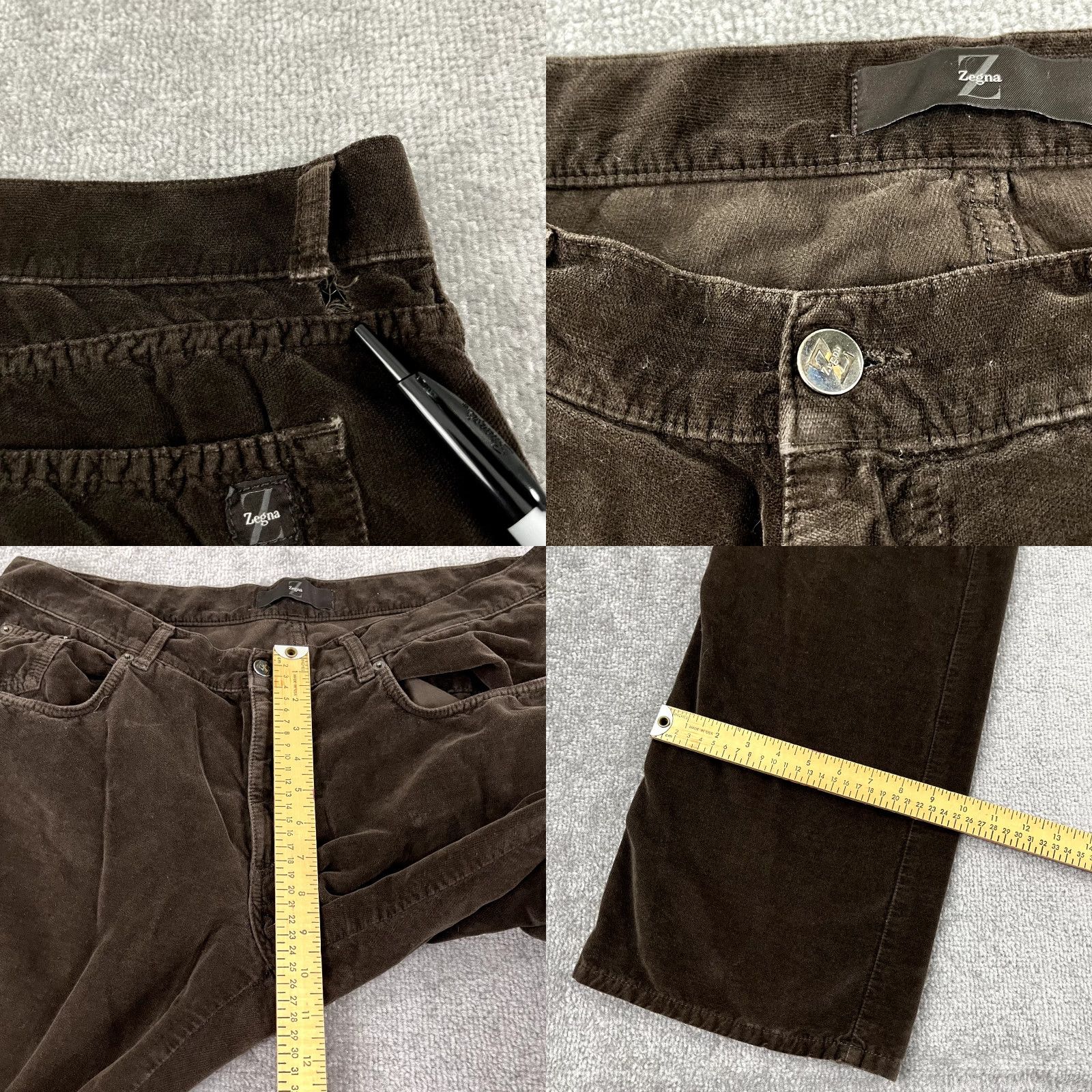 Ermenegildo Zegna ERMENEGILDO ZEGNA Brown Chino Pants Mens 40x35 Straight Flat Front Dress Trousers Size US 40 / EU 56 - 8 Thumbnail