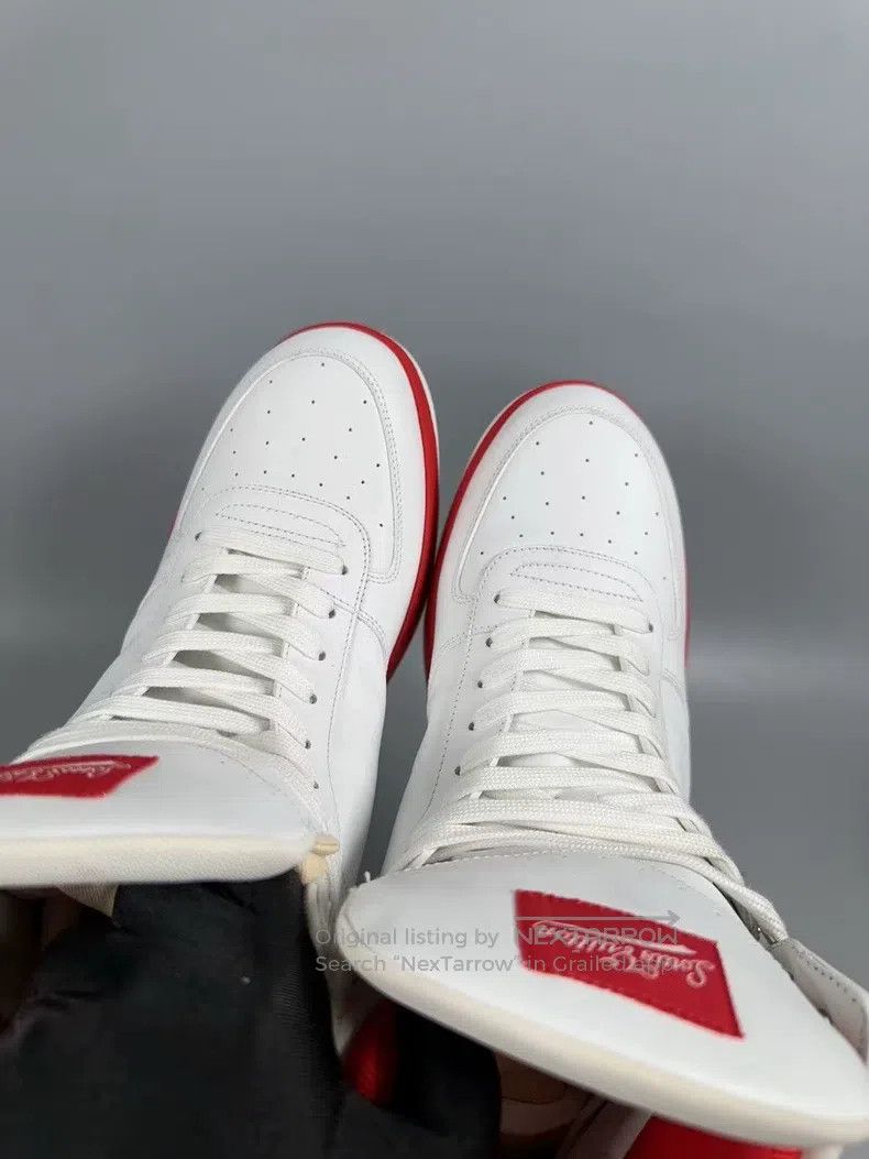 Louis Vuitton Louis Vuitton White and red high-top casual shoes Size US 7 / EU 40 - 4 Thumbnail