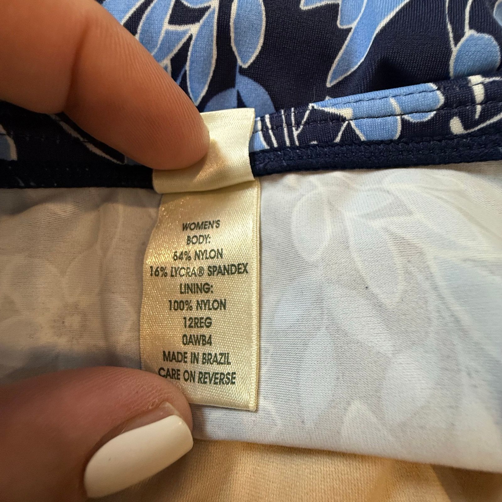 L.L. Bean LL Bean Blue Floral Swim Skirt Bottoms Bikini Swimsuit 12 Size 34" / US 12 / IT 48 - 6 Thumbnail