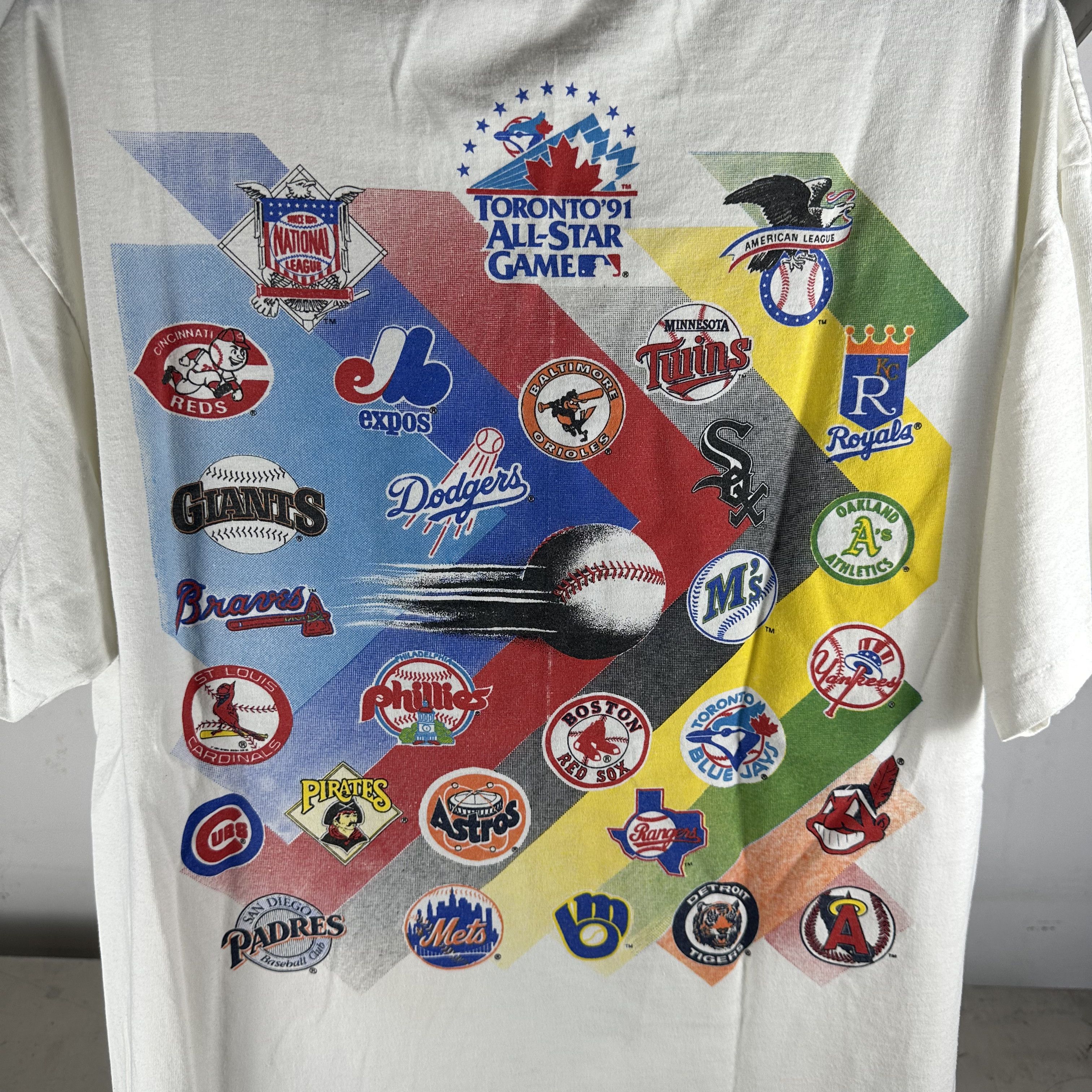Vintage 1991 MLB Toronto All-star Game Bulletin Athletic T-shirt Size US XL / EU 56 / 4 - 4 Thumbnail