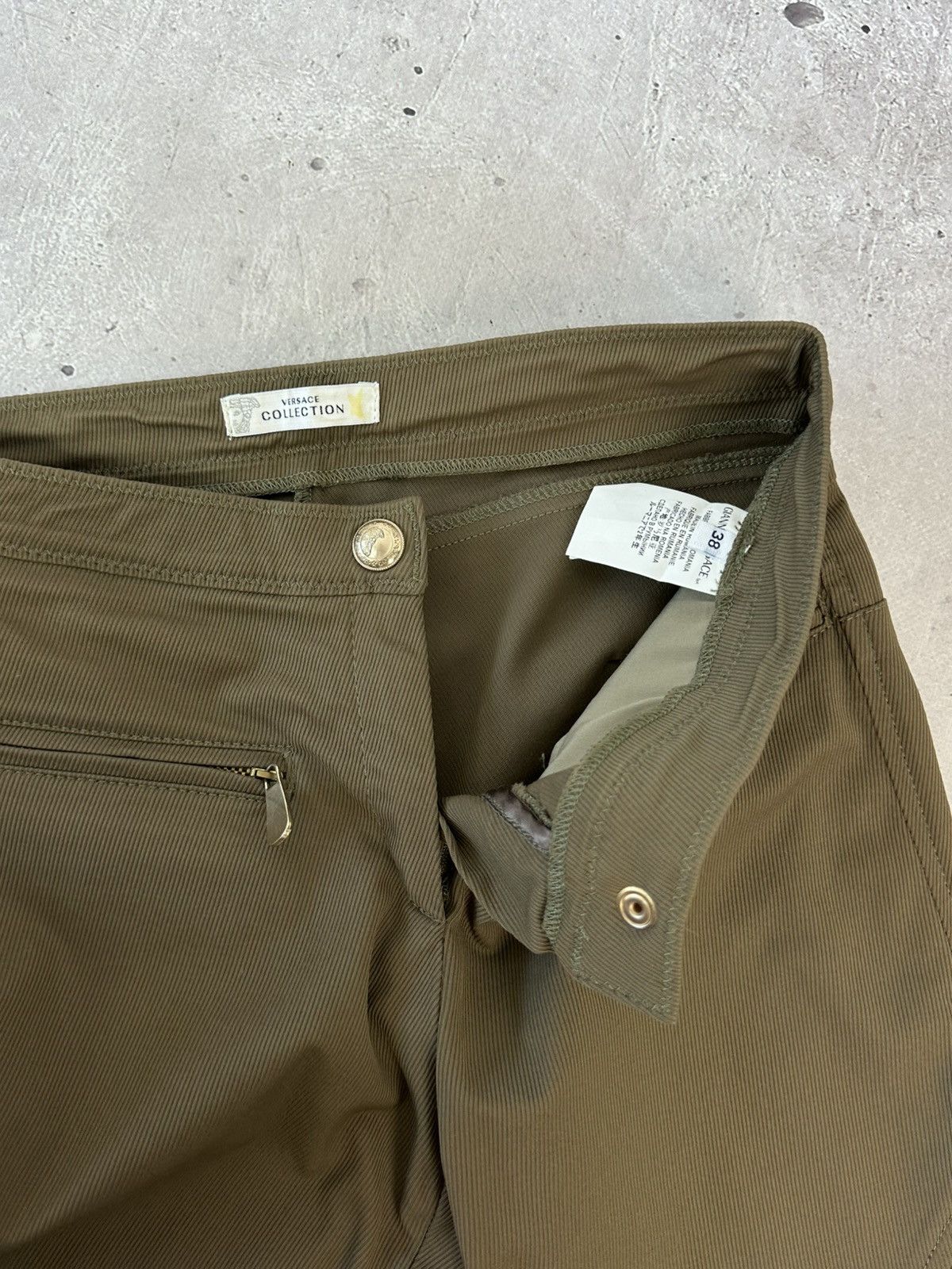 Versace Versace Collection Khaki Zip Ankle Pants Size 26" / US 2 / IT 38 - 10 Thumbnail