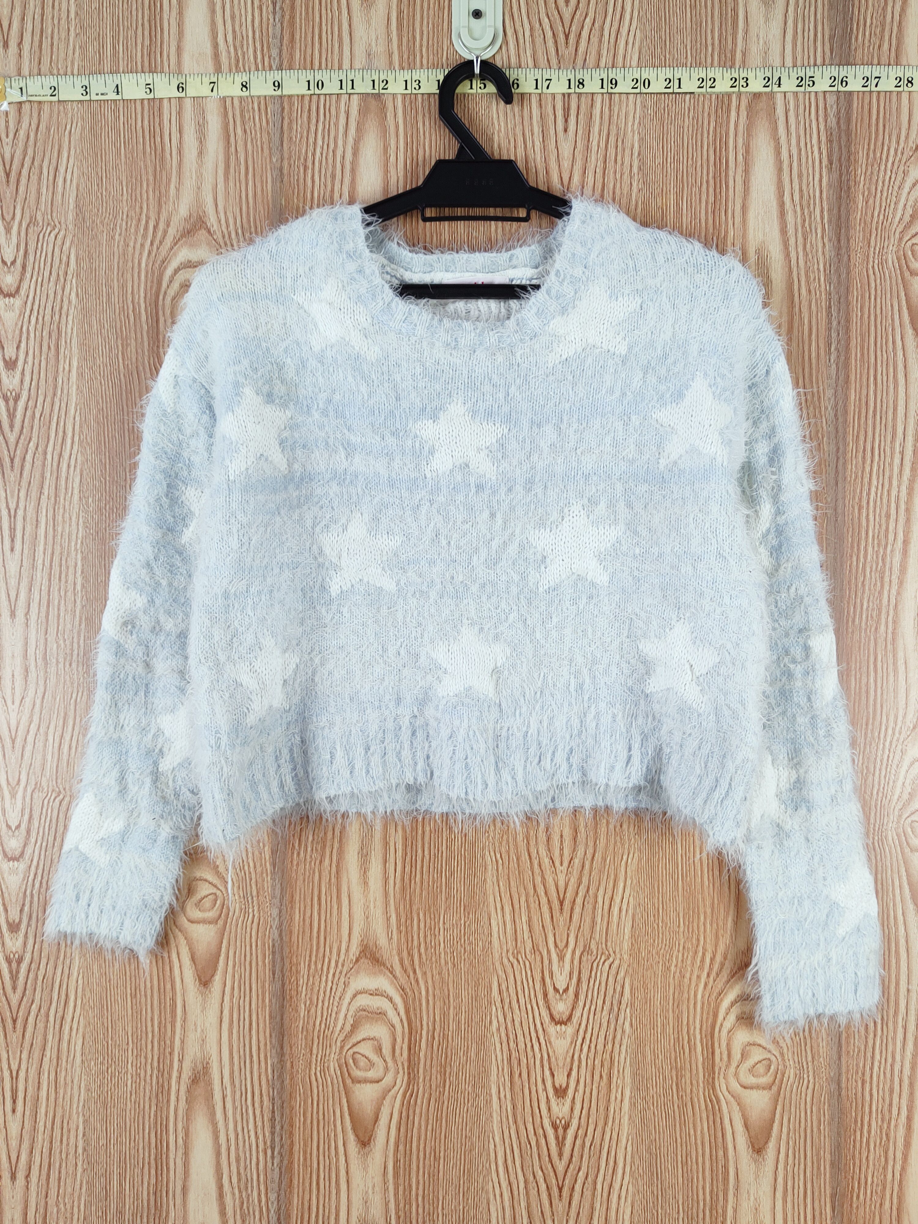 Japanese Brand × Vintage Sorridere Blue White Fur Mohair Knitwear Size M / US 6-8 / IT 42-44 - 1 Thumbnail