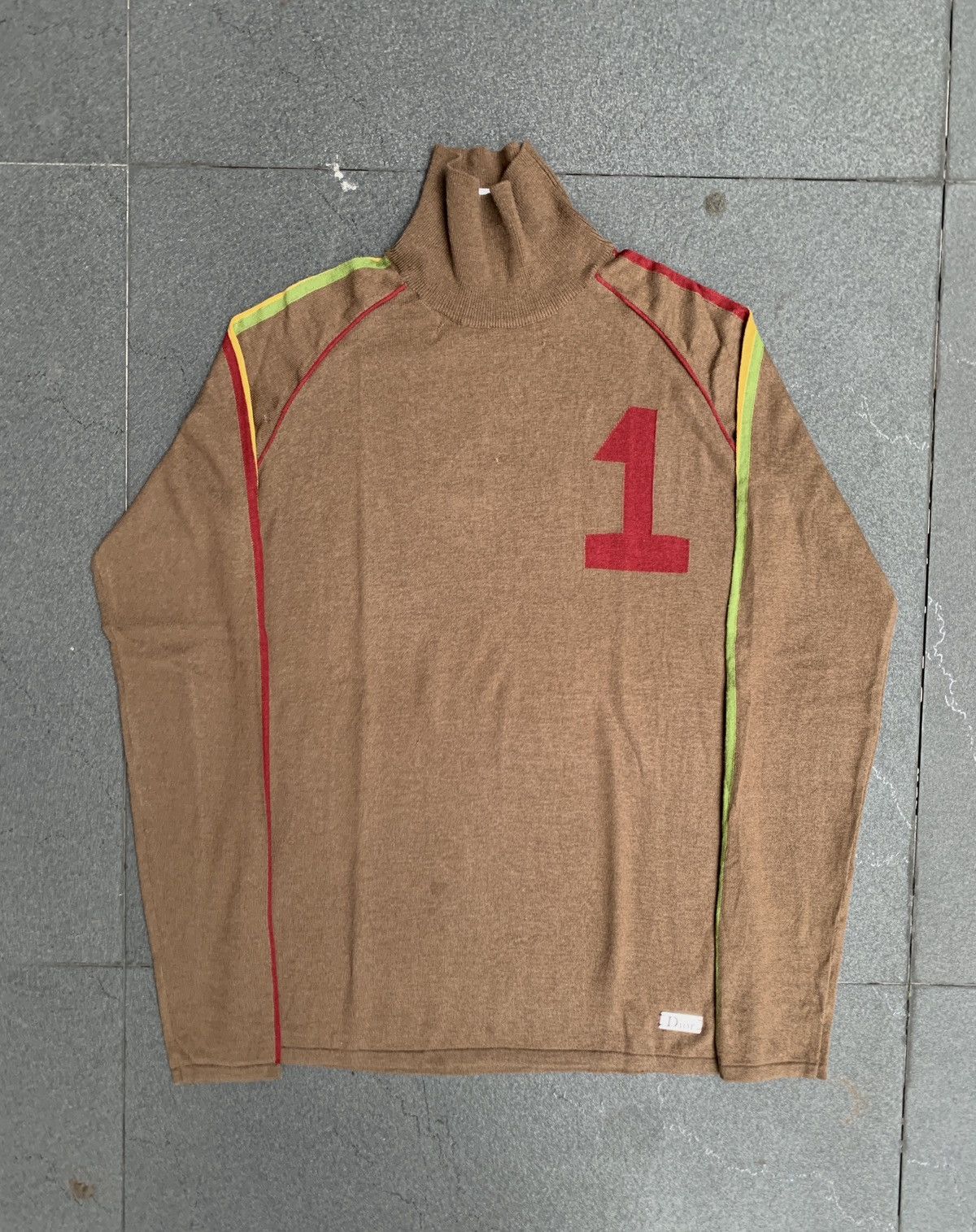 image of Dior x John Galliano No 1 Rasta Longsleeve Top in Brown, Women's (Size Medium)