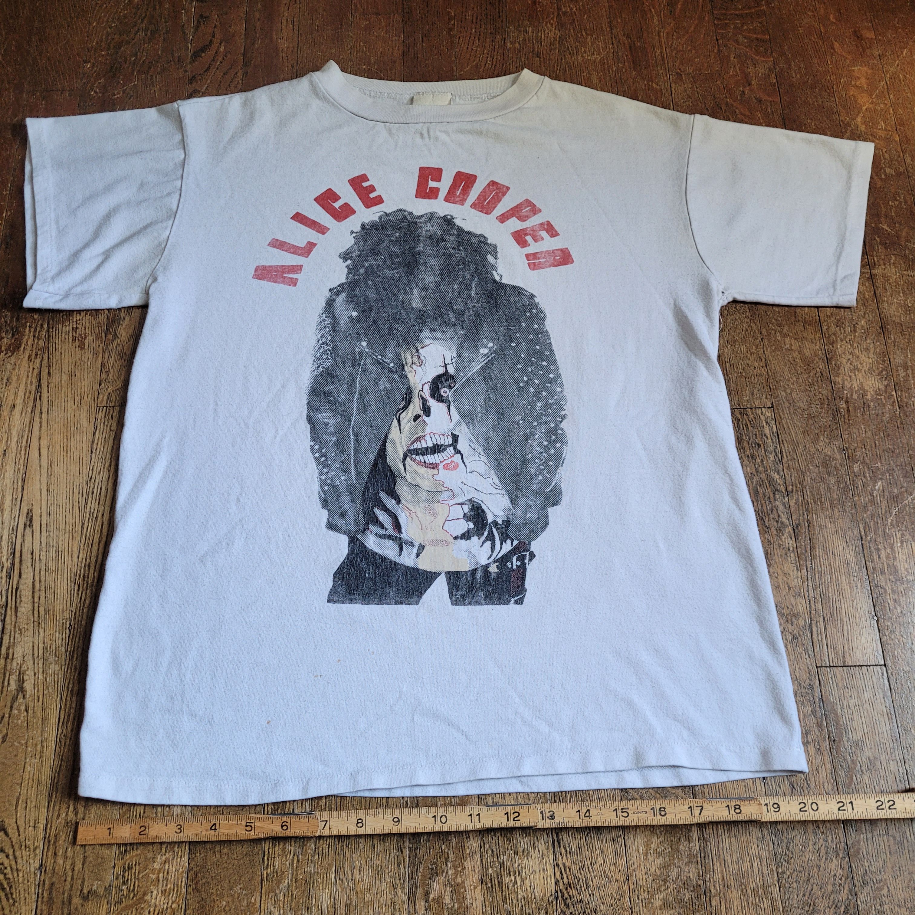 image of Band Tees Vintage 1989 Alice Cooper Trash Tour Shirt in White, Men's (Size Large)