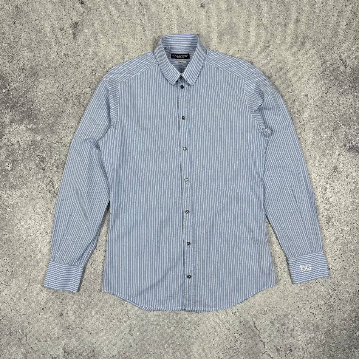 Dolce & Gabbana Dolce & Gabbana Gold Martini Fit Striped Button Up Shirt Size US M / EU 48-50 / 2 - 2 Thumbnail