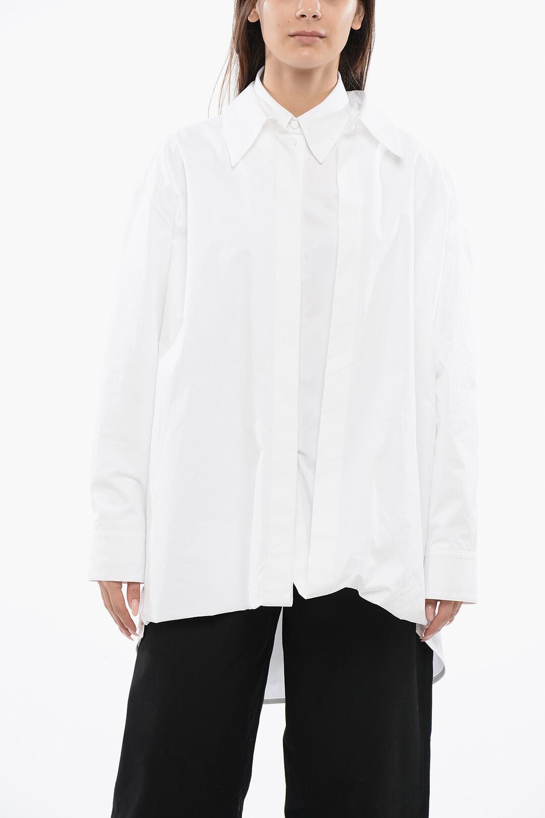 Jil Sander Poplin Oversized Shirt with Asymmetric Cut Size M / US 6-8 / IT 42-44 - 1 Thumbnail
