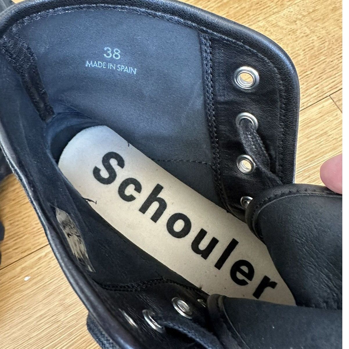 Proenza Schouler new PS The City Black Leather Combat Boots EU 38 Lug Sole Size US 8 / IT 38 - 2 Thumbnail