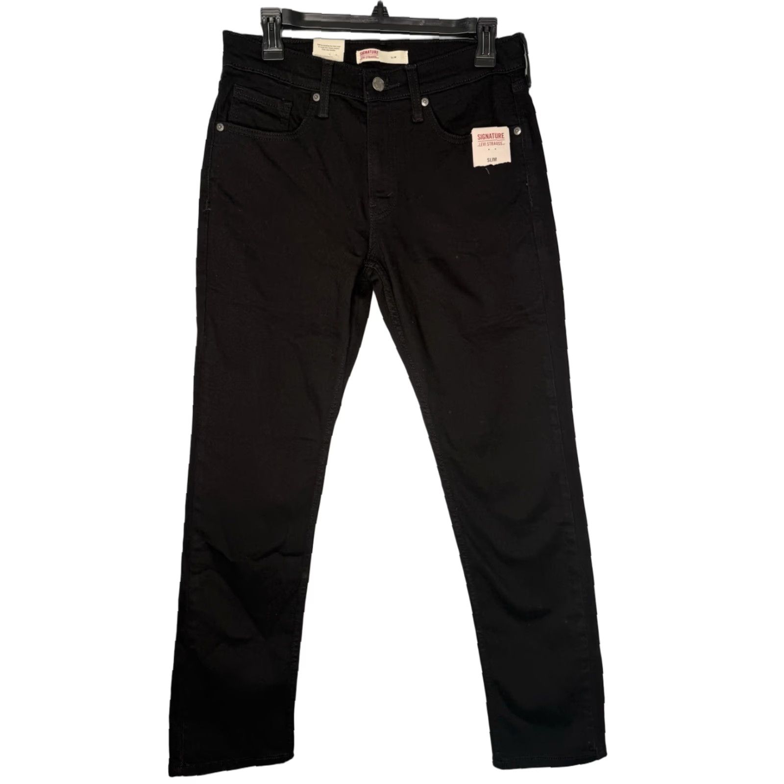 Levi's Levi's Jeans Slim Black 29x30 Mens NWT Signature Pants Slim Fit Pockets Stretch Cotton Polyester Elastane New with Tags NWT Size US 29 - 1 Thumbnail