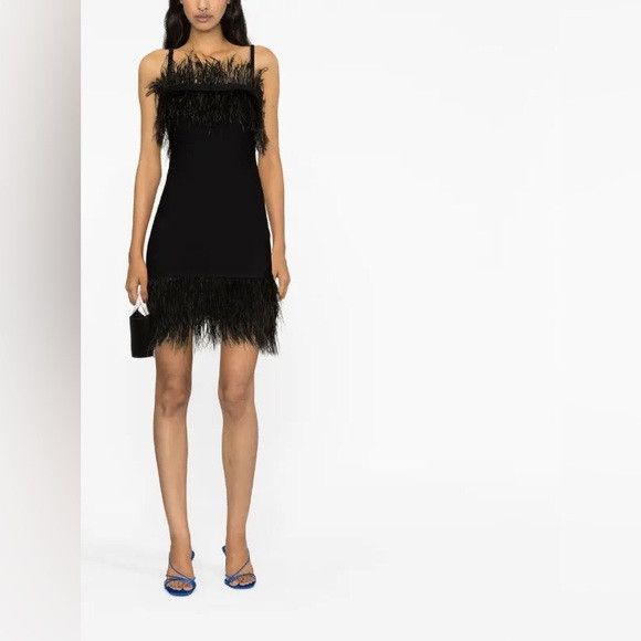 Staud STAUD feather trim black mini dress xs Size XS / US 0-2 / IT 36-38 - 2 Thumbnail
