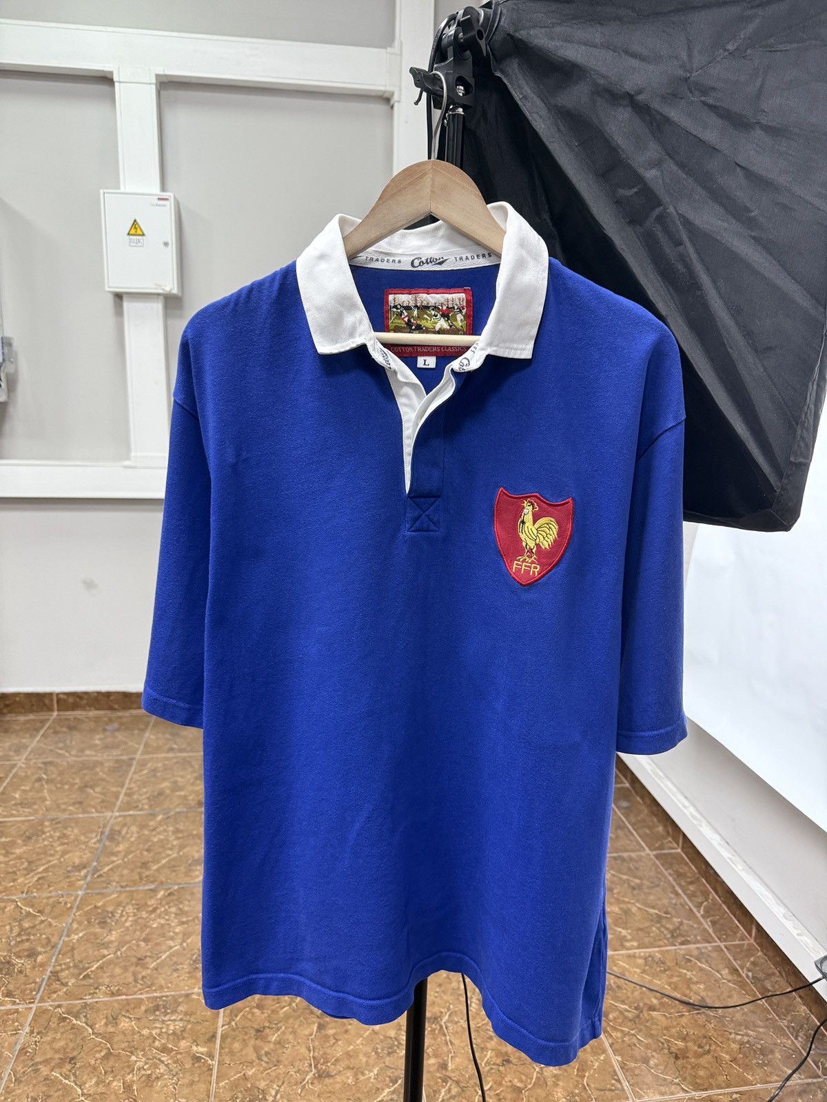 🏉🇫🇷 Vintage France Cotton Traders Rugby Polo Retro Rare Y2K