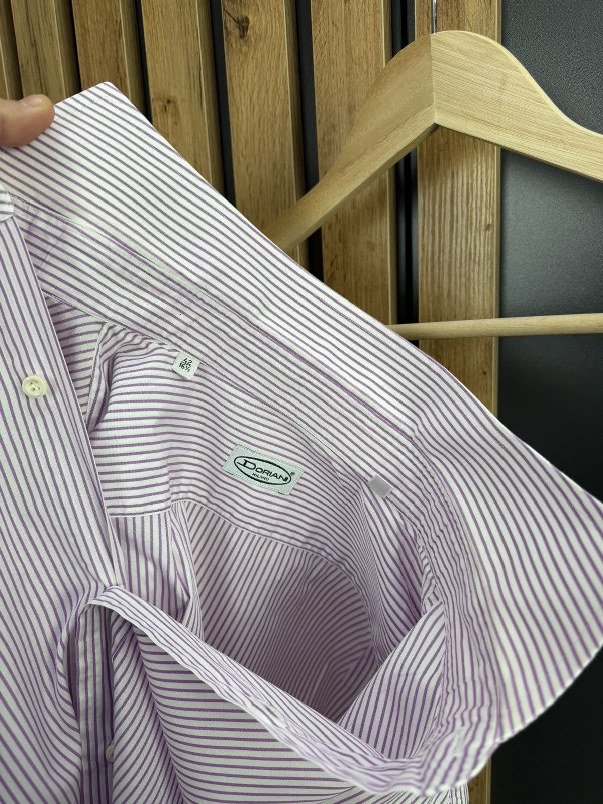 Doriani Doriani Milano Purple Striped Shirt Size 42 16 1/2 Size US L / EU 52-54 / 3 - 10 Thumbnail
