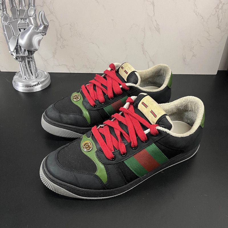 Gucci Screener GG Enamel Suede Low-top Sneakers 0079