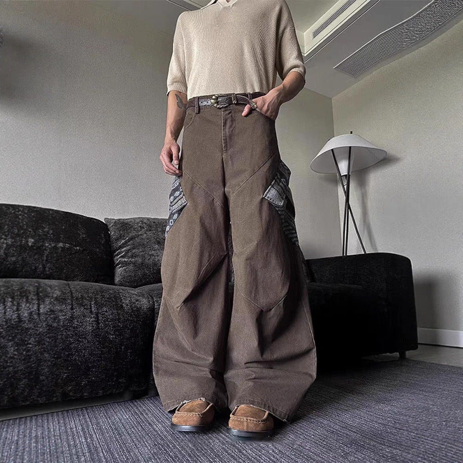 Other Olive Green Wide Leg Cargo Pants, Baggy Fit Pants Size US 30 / EU 46 - 7 Thumbnail