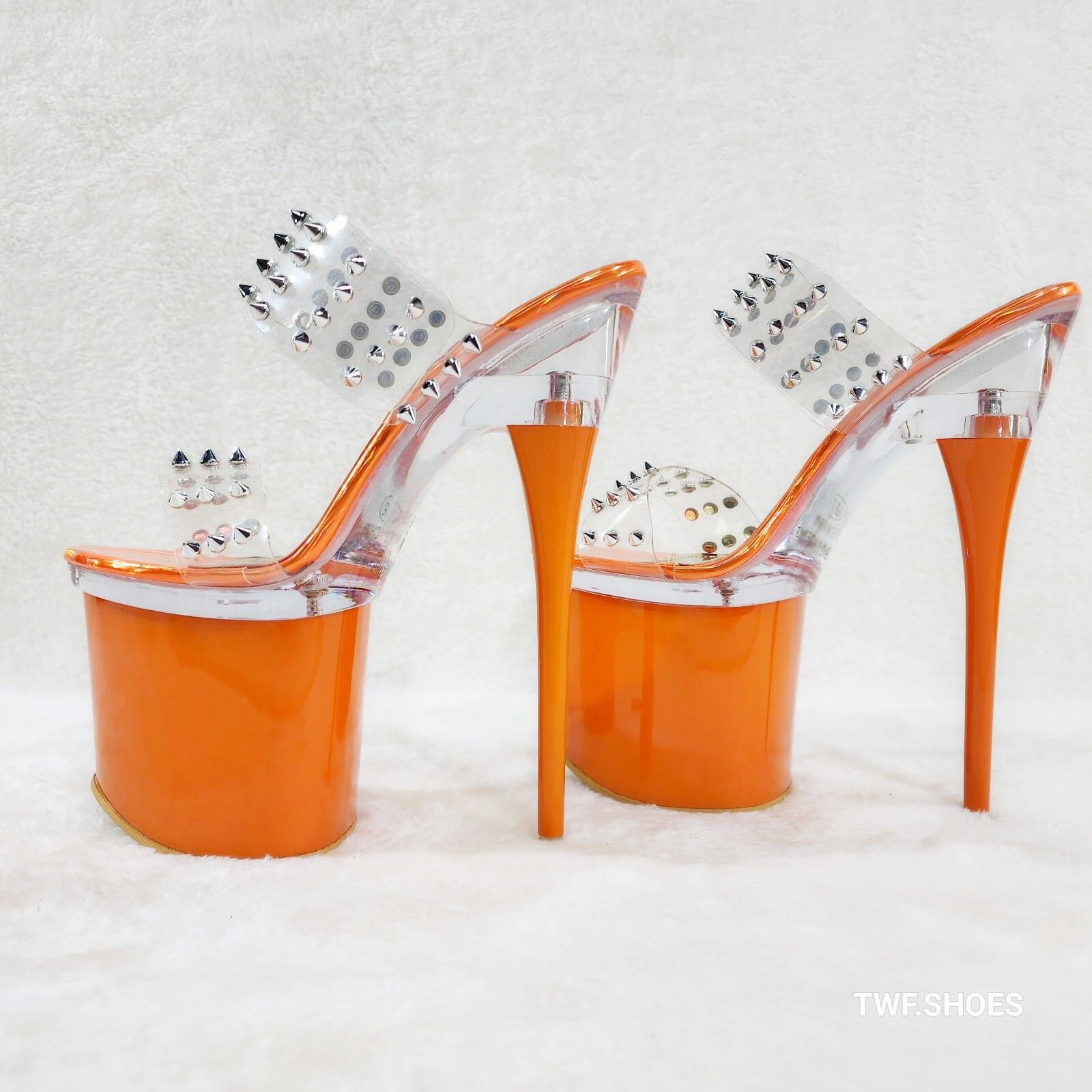 Other Bulls Sleek Slim 8" Towering Platform Heels Orange Double Cl Size US 7 / IT 37 - 1 Thumbnail