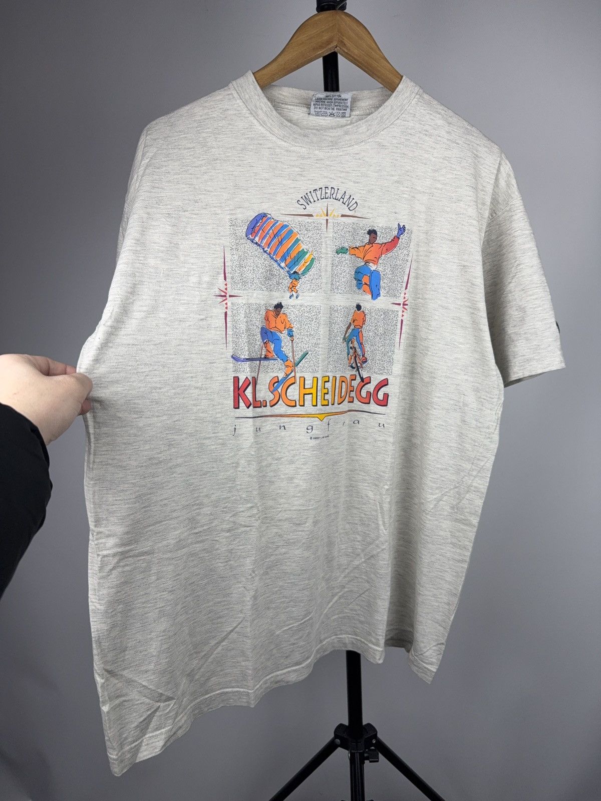 Vintage 90s Vntg Switzerland Kleine Scheidegg Jungfrau Graphic Tee Size US L / EU 52-54 / 3 - 2 Thumbnail