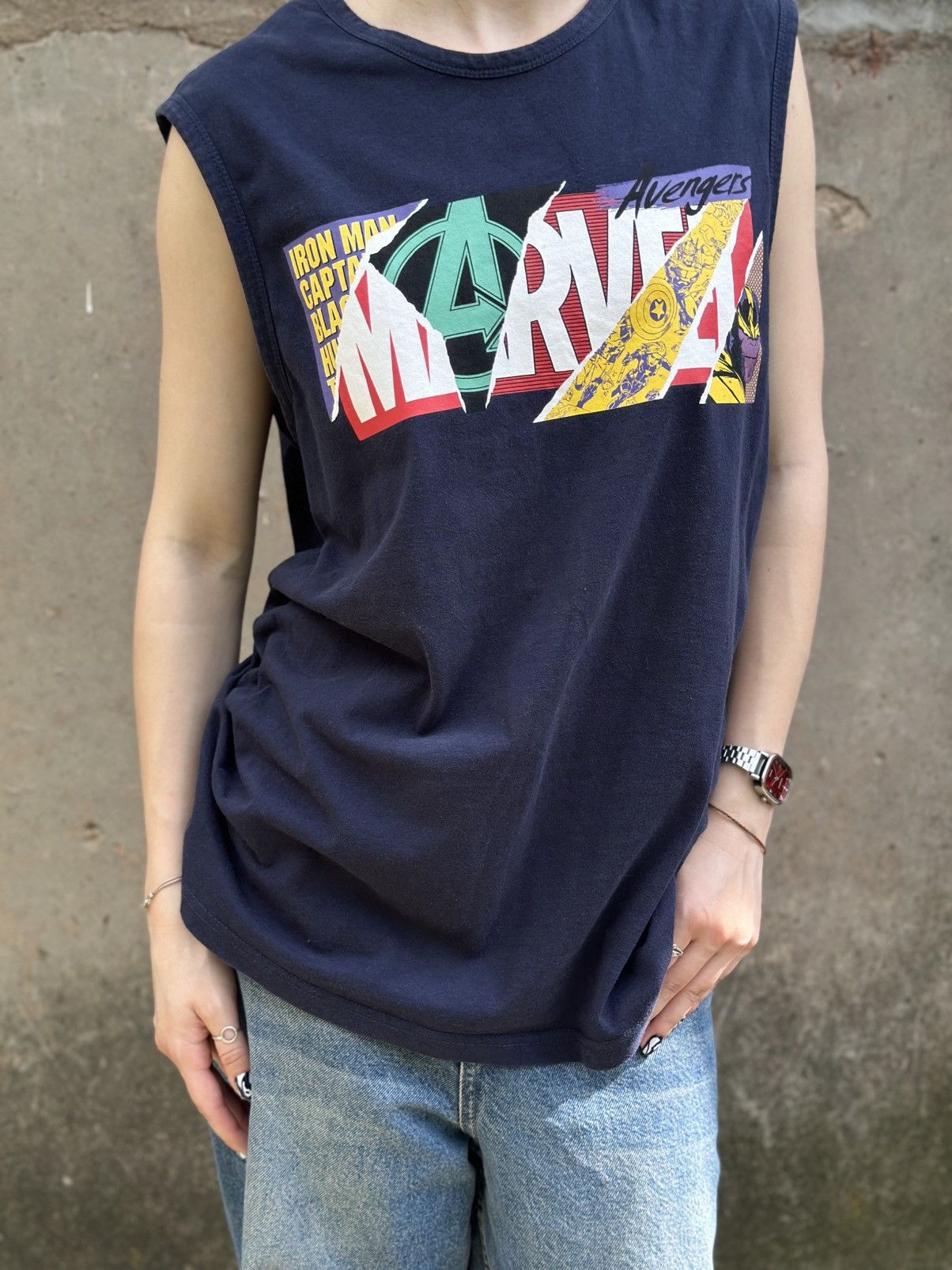 Marvel Comics VTG Marvel Tank Top Sleeves Big Logo Size L Y2K 00s USA Hype Size US L / EU 52-54 / 3 - 3 Thumbnail