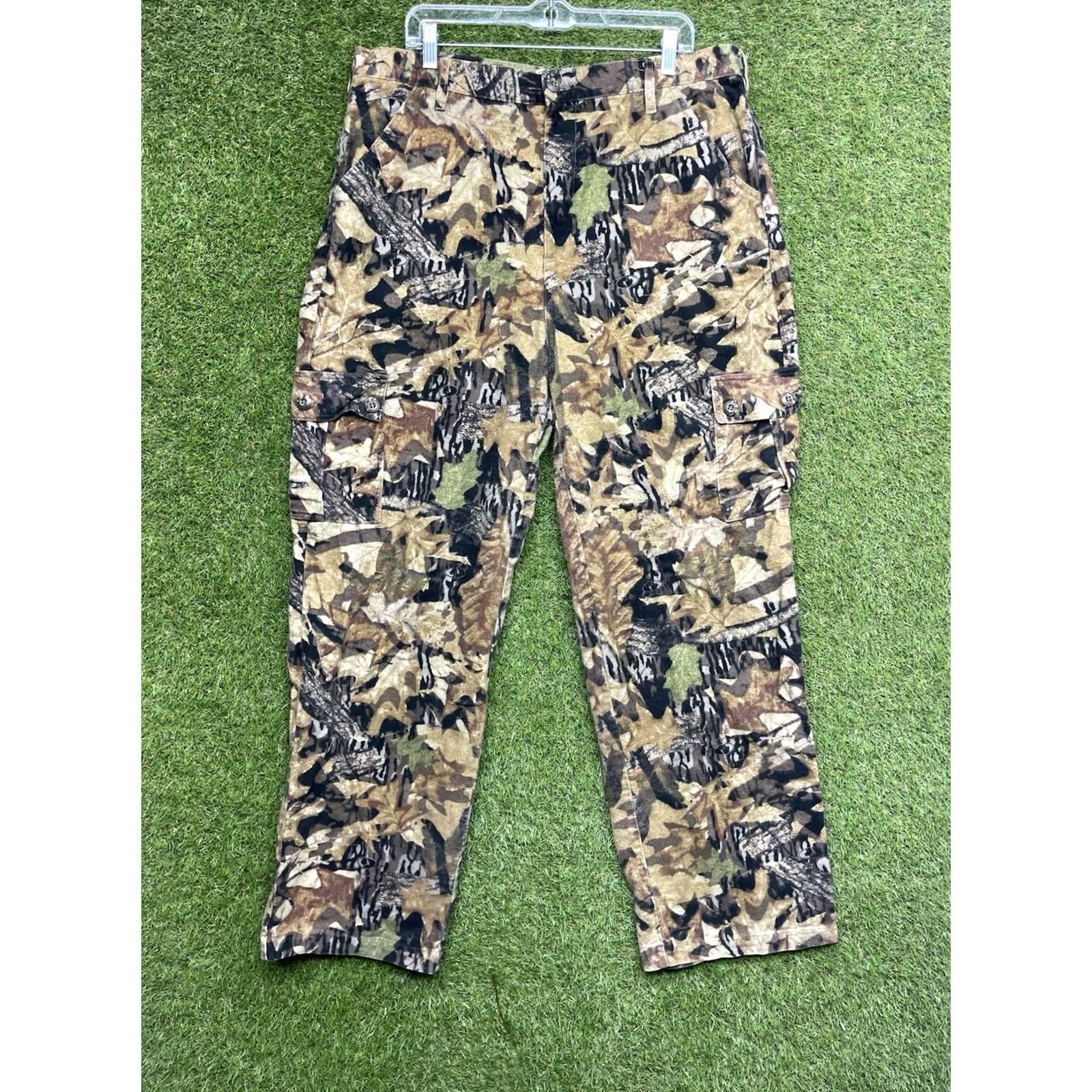 Vintage VINTAGE Mossy Oak Break Up Cargo Pants Mens L Brown Camouflage 5-Pocket Zipper Button Cargo Straight Mens Size US 33 - 2 Thumbnail