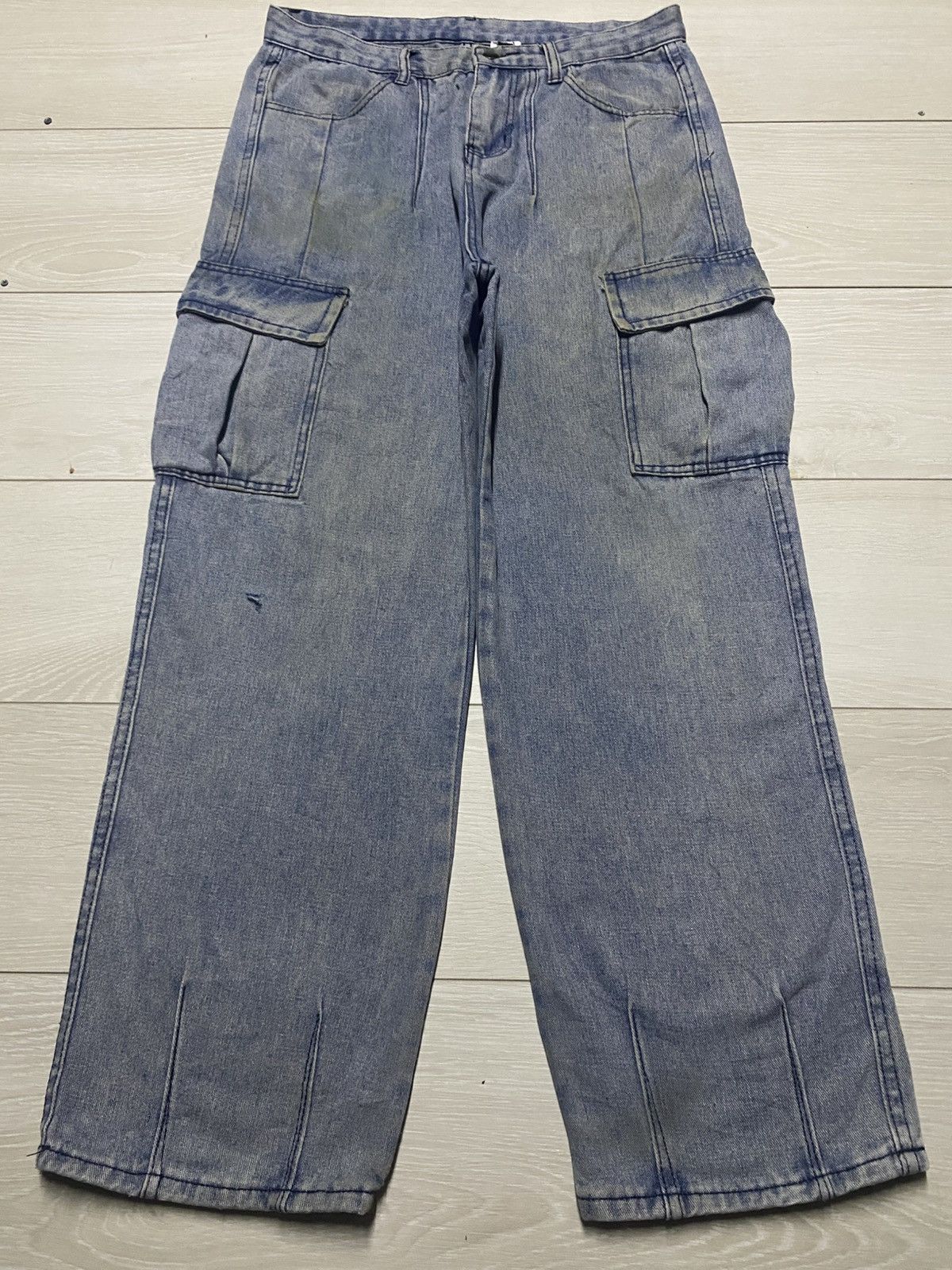 Bleach Vintage Japanese Brand Cargo Bleach Baggy Pants Size US 33 - 1 Thumbnail