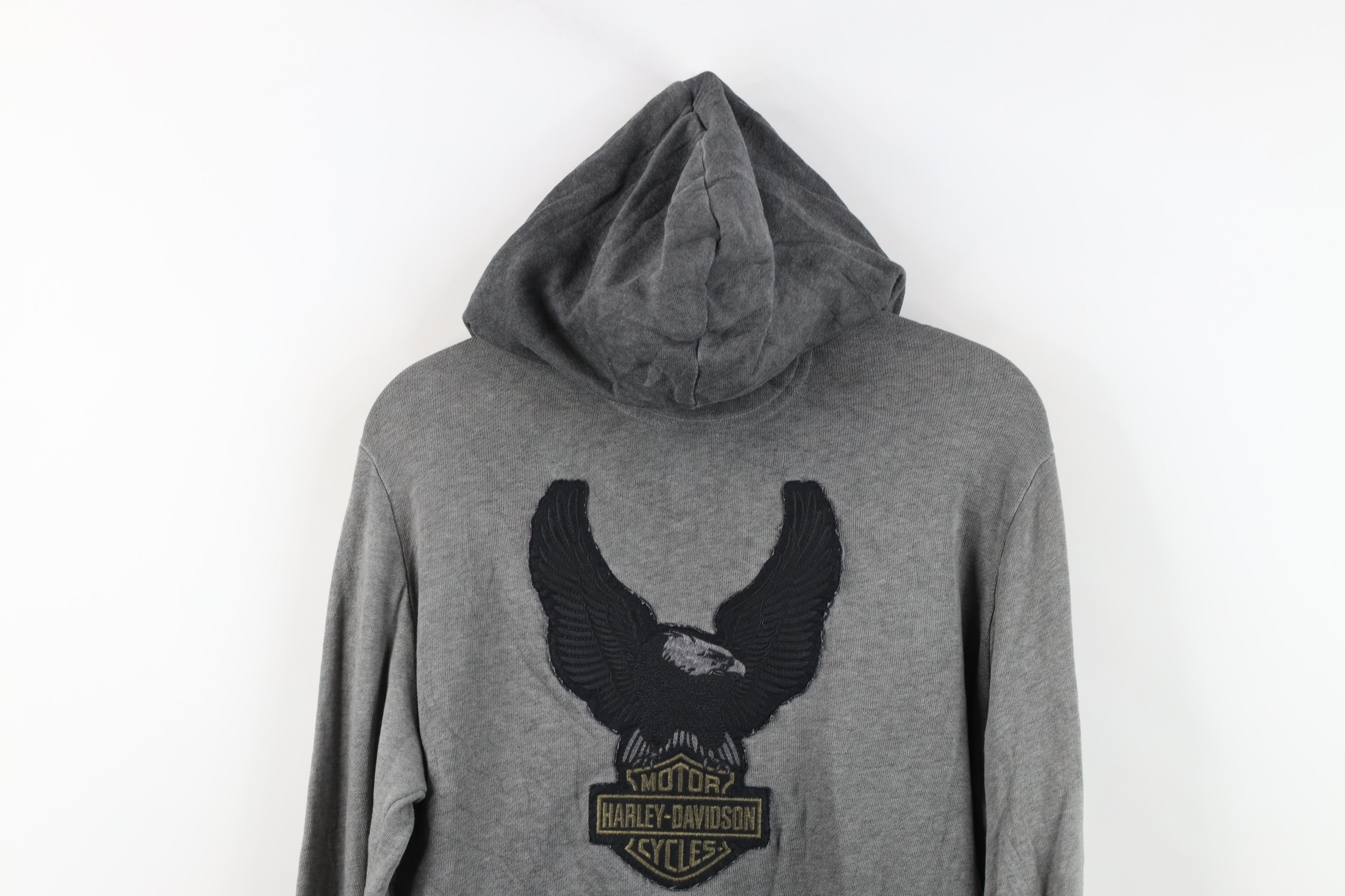 Harley Davidson Vintage Y2K Harley Davidson Stonewash Eagle Full Zip Hoodie Size M / US 6-8 / IT 42-44 - 14 Thumbnail