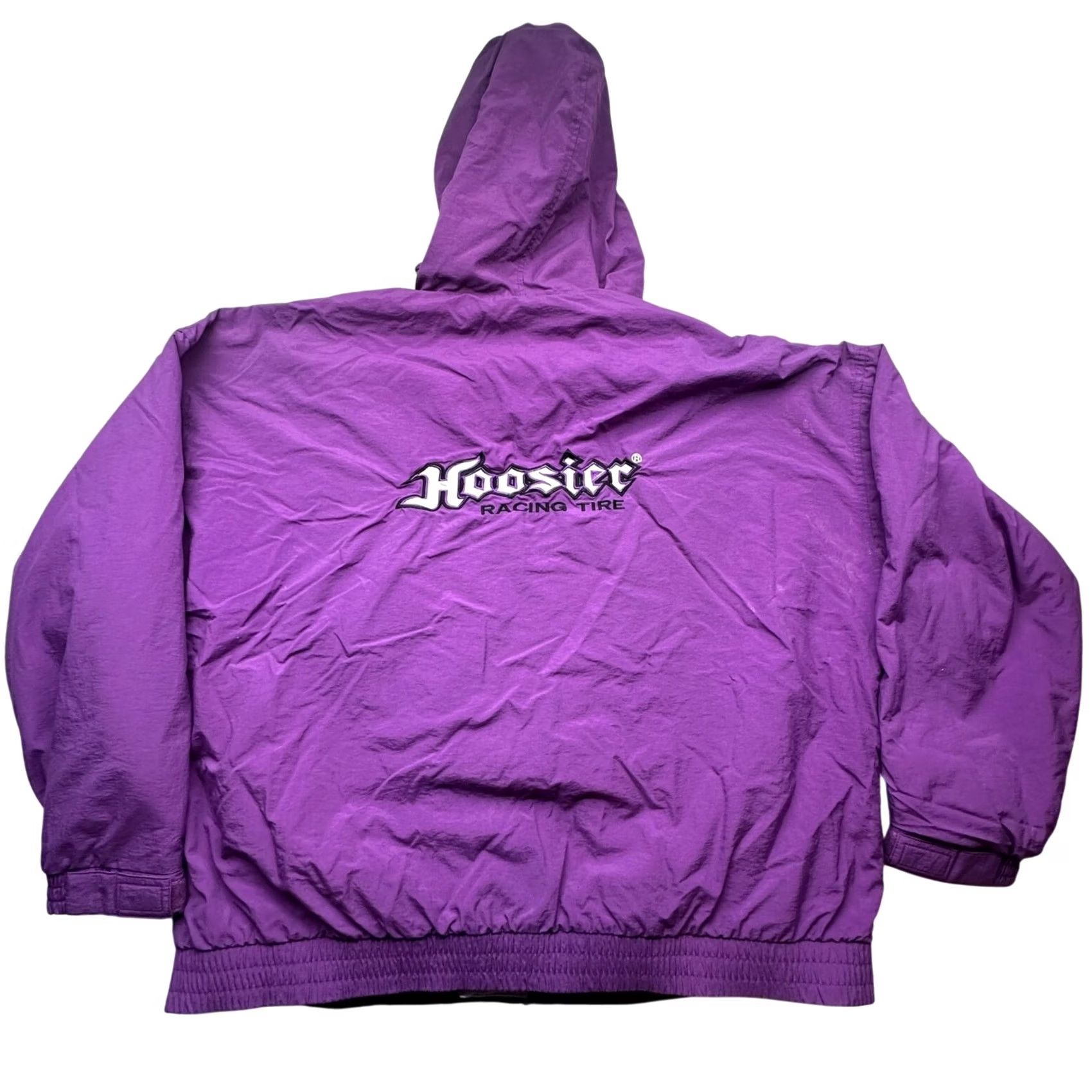 Vintage VINTAGE Hoosier Racing Tire Full Zip Hoodie Nylon Jacket Mens 3XL Purple Lined Pockets Hoodie Jacket Mens 3XL Purple Racing Cars Vintage Size US XXL / EU 58 / 5 - 2 Thumbnail
