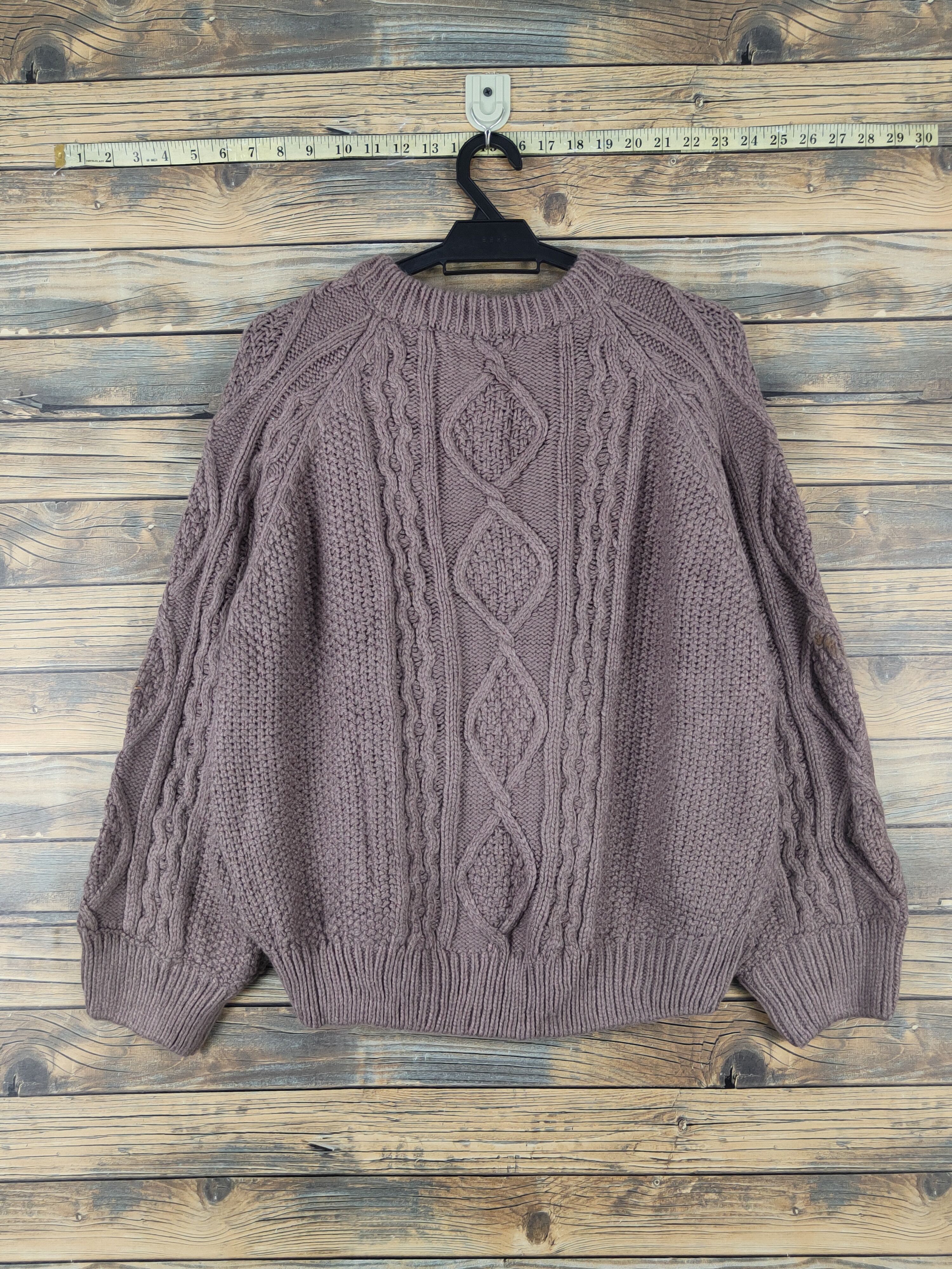 Aran Isles Knitwear GU Dusty Lavender cable Knitwear Cardigan #W1287 Size US XL / EU 56 / 4 - 7 Thumbnail