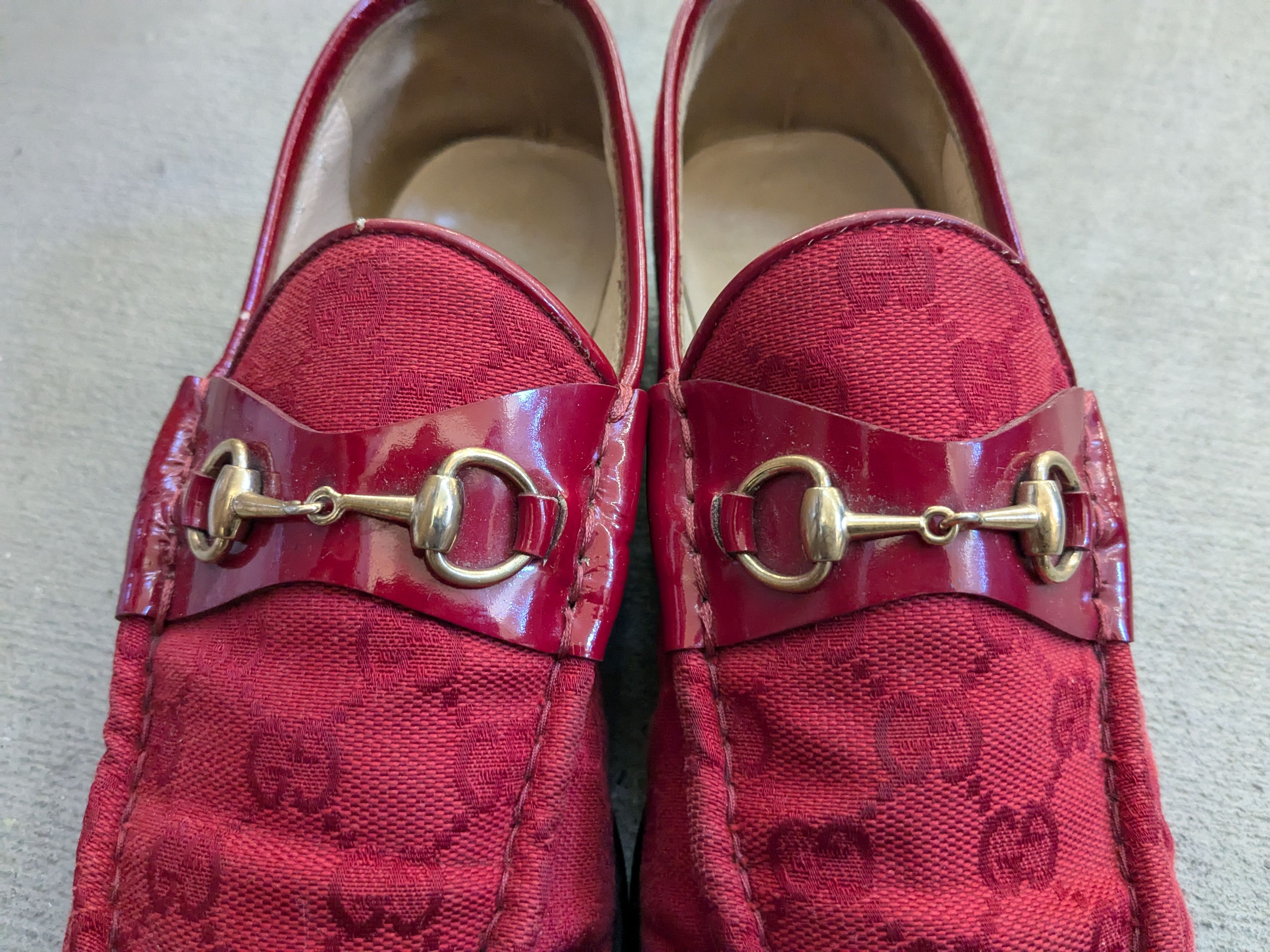 Gucci Gucci Horsebit Loafers Red 10 B Monogram Canvas Jacquard Size US 10 / IT 40 - 4 Thumbnail