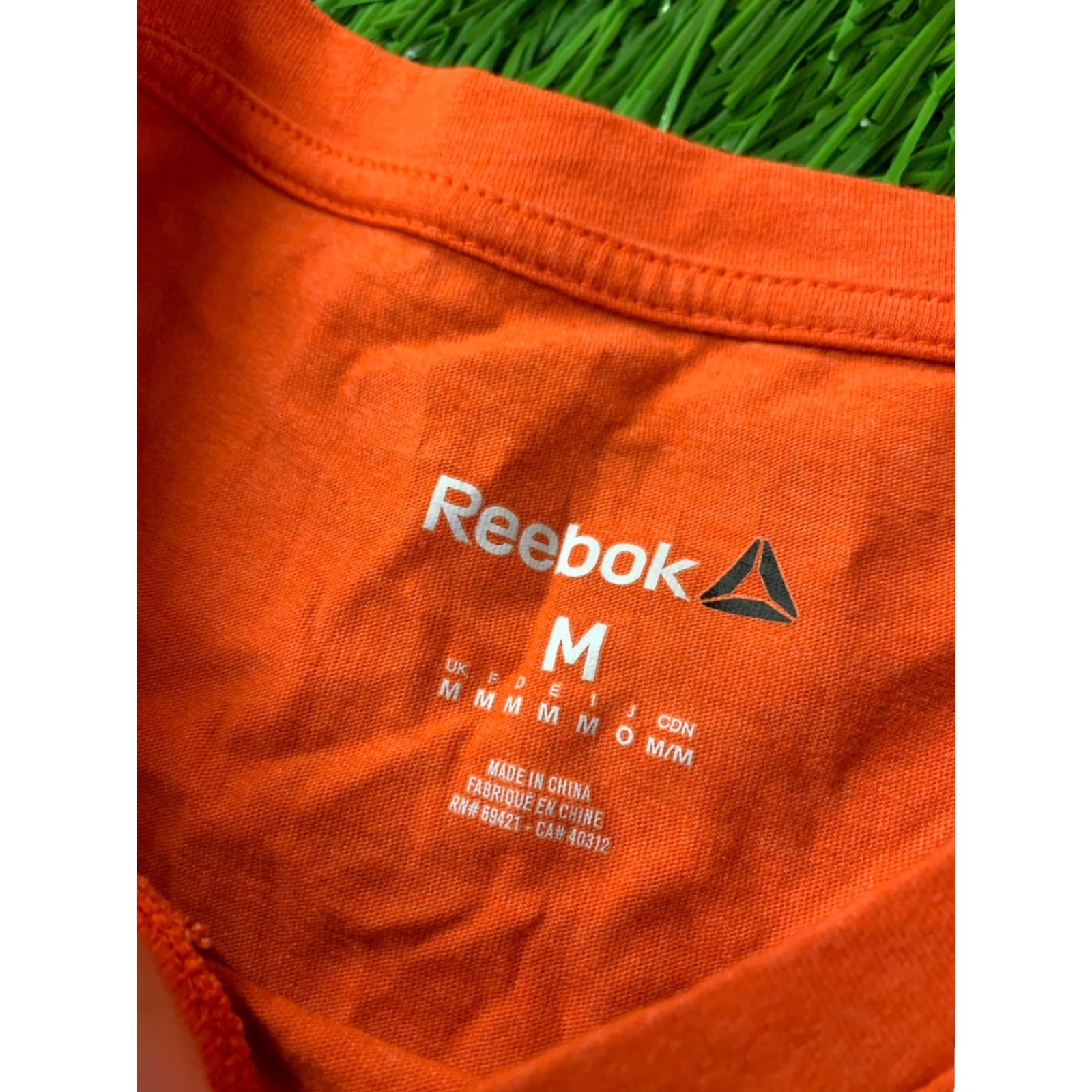 Reebok REEBOK MENS T-SHIRT Casual Short Sleeve Jersey Orange 60% Cotton 40% Nylon Logo Basic Tee Size M Size US M / EU 48-50 / 2 - 5 Thumbnail