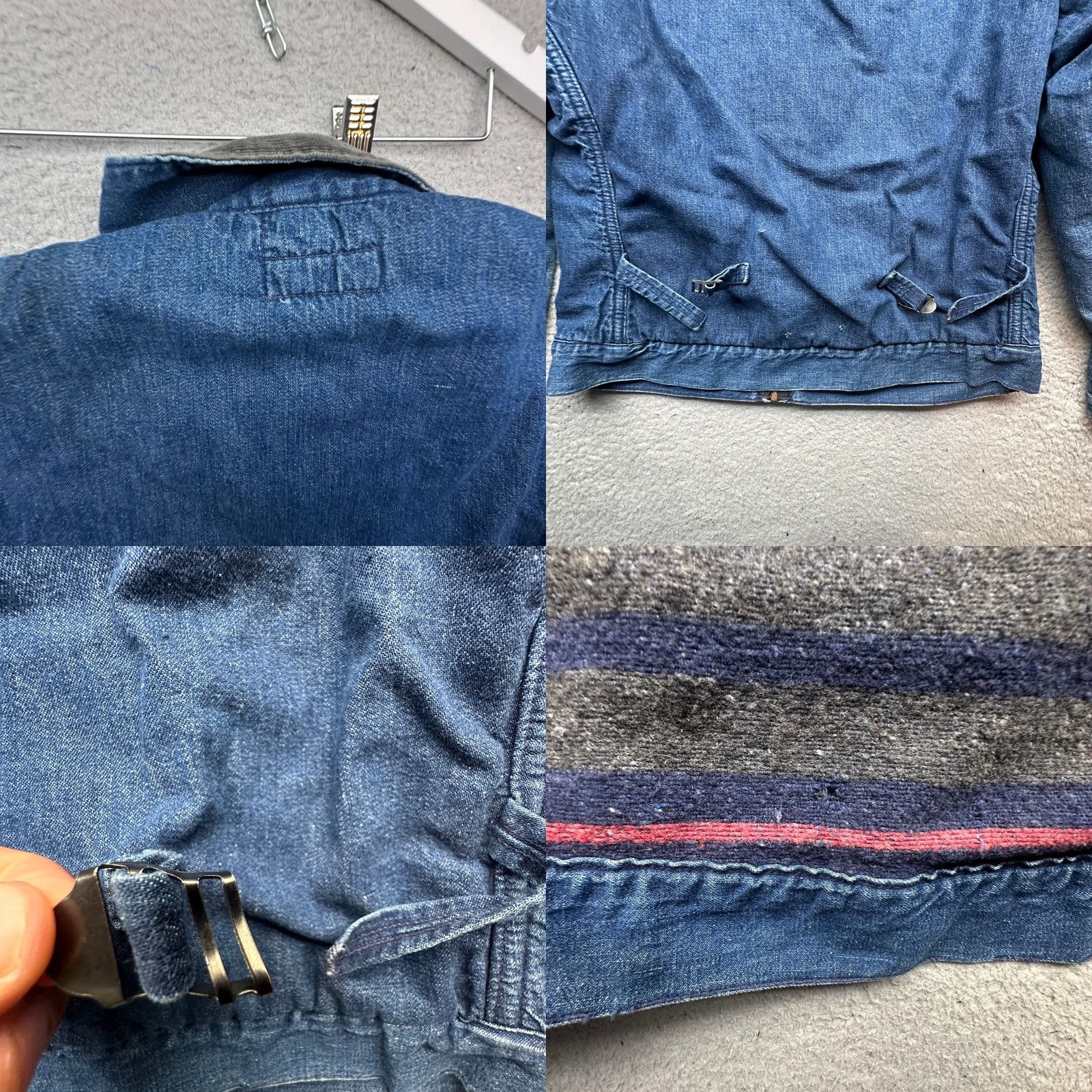 Denime VINTAGE Montgomery Denim Jacket Small Mens Regular 50s 60s Blanket Lined Zipper Full Zip Workwear Casual Cotton Blue Denim Jacket Size US S / EU 44-46 / 1 - 8 Thumbnail