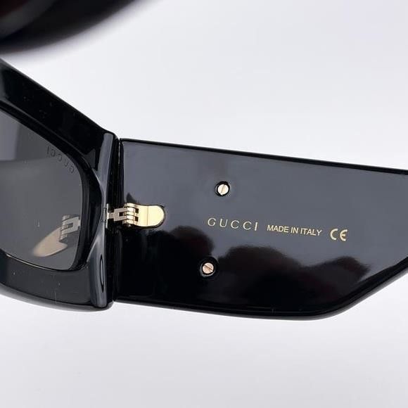 Gucci Authentic- New - Gucci Black Gray Gg0811s 001 Logo Rectangle Size ONE SIZE - 2 Thumbnail