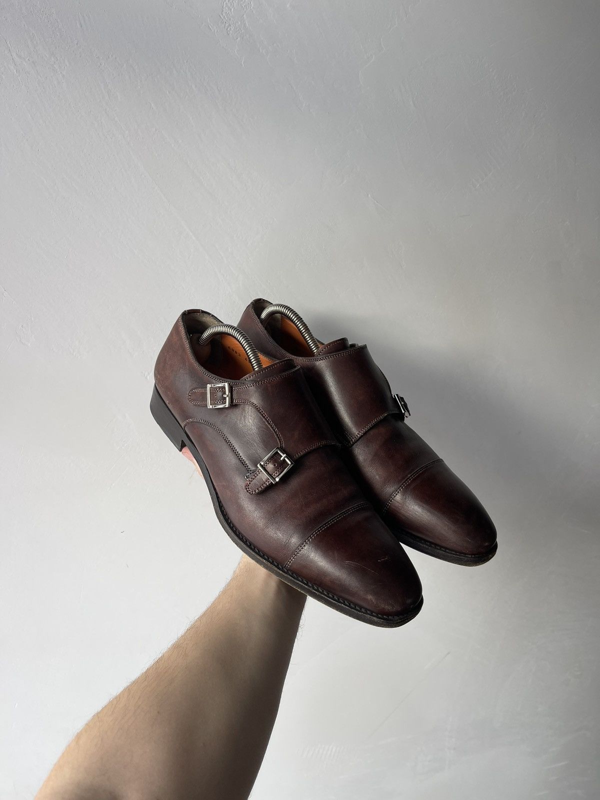 Santoni × Vintage Santoni Oxford Laced-Up In Black Leather Men shoes size 8 Size US 8.5 / EU 41-42 - 1 Thumbnail