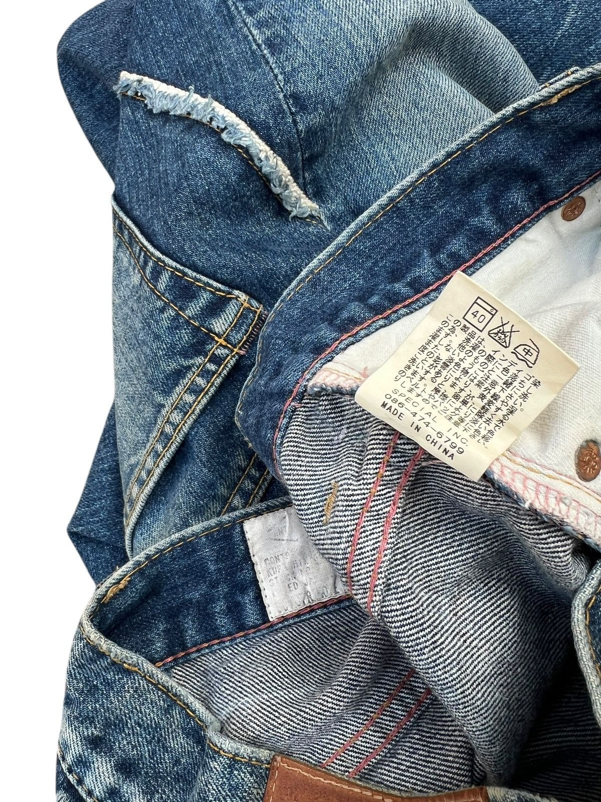 Vintage Vintage Antgauge Multiple Cut Raw Edge Mud Denim Jeans Size US 32 / EU 48 - 22 Thumbnail