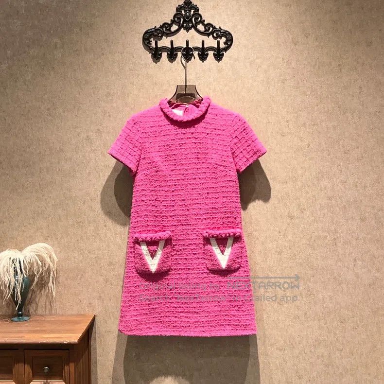 Valentino Valentino Magenta double V-pocket wool dress Size XXS / US 00 / IT 34 - 1 Thumbnail