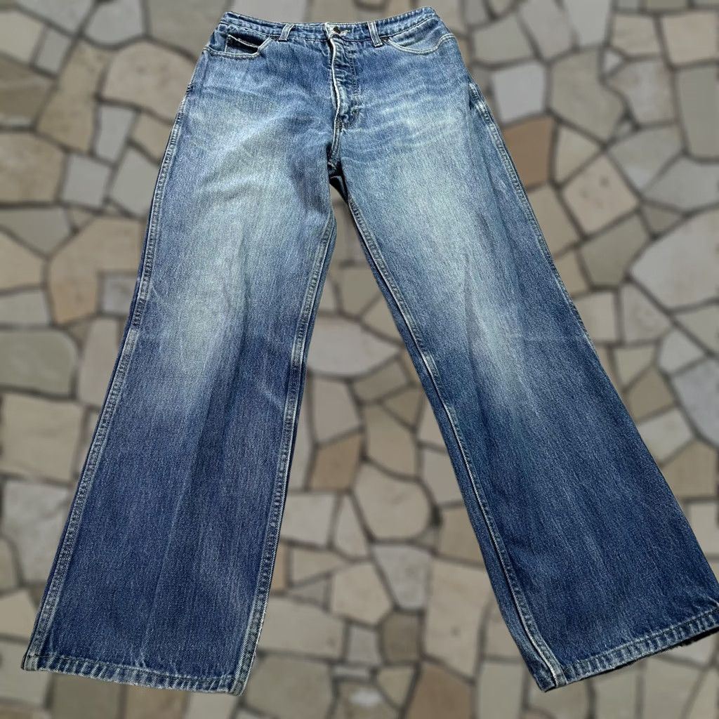 Calvin Klein VINTAGE Calvin Klein Jeans Womens 14 Blue High Rise Relaxed Wide Leg 32x31 USA Size 36" / US 14 / IT 50 - 1 Thumbnail