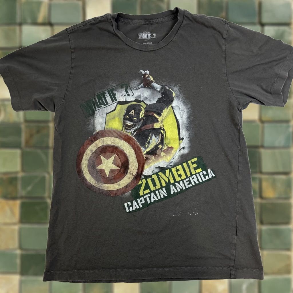 Vintage Marvel What If T Shirt Men’s Medium Gray Zombie Captain America Graphic Mens M Gray Shirts Size US M / EU 48-50 / 2 - 1 Thumbnail