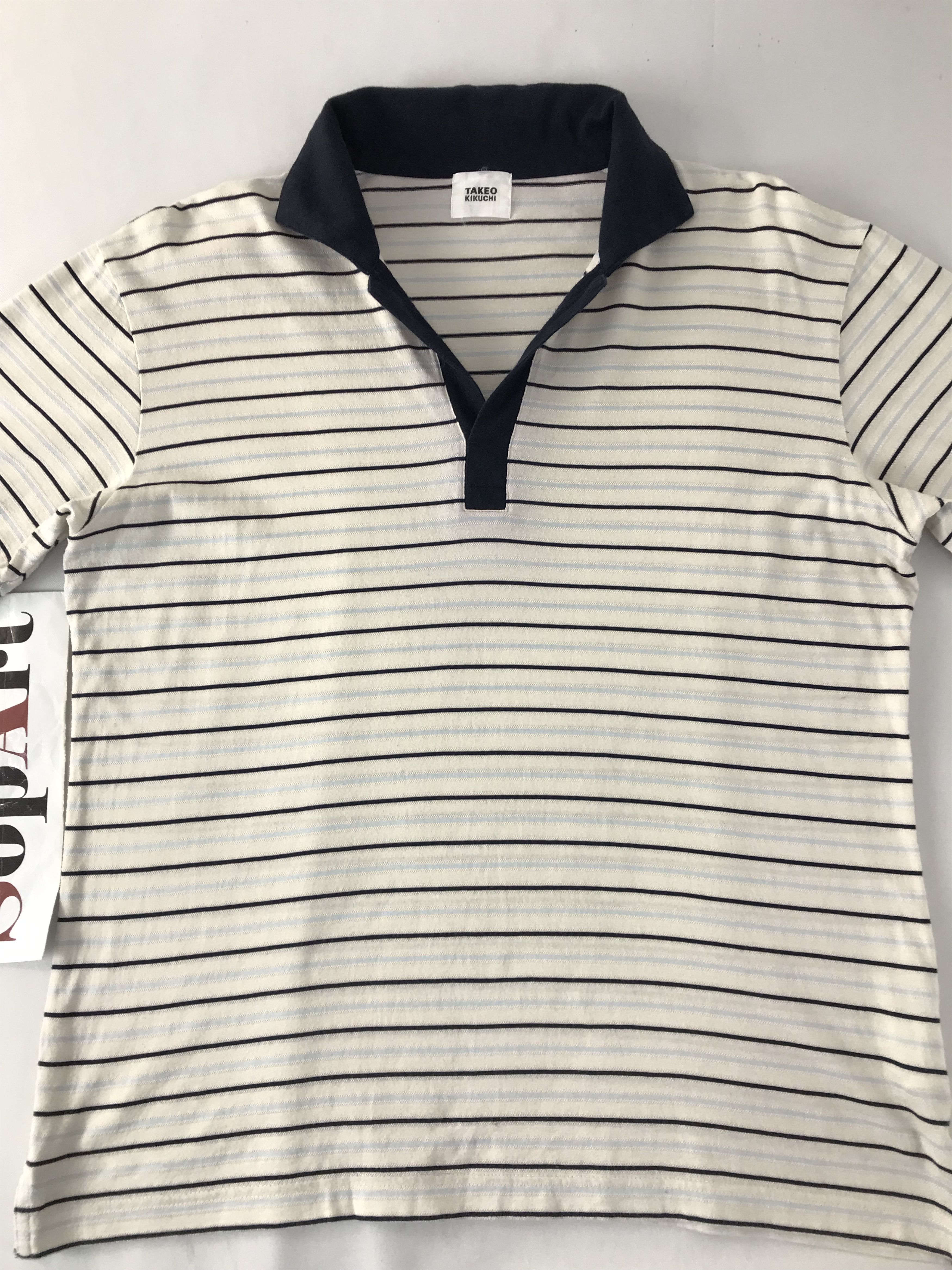 Takeo Kikuchi Vintage Takeo Kikuchi Design Striped Polo Shirt Size US M / EU 48-50 / 2 - 3 Thumbnail
