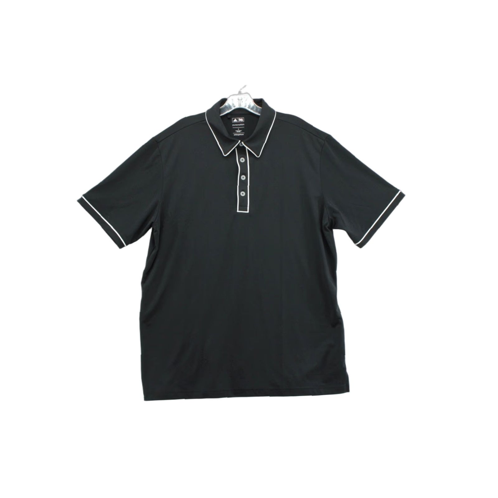 Adidas Adidas Golf Polo Shirt Mens Large Black 4 Button Puremotion Polo Knit Short Sleeve Casual Preppy Golfing Shirt Mens L Black Adidas Golf Polo Size US L / EU 52-54 / 3 - 1 Thumbnail