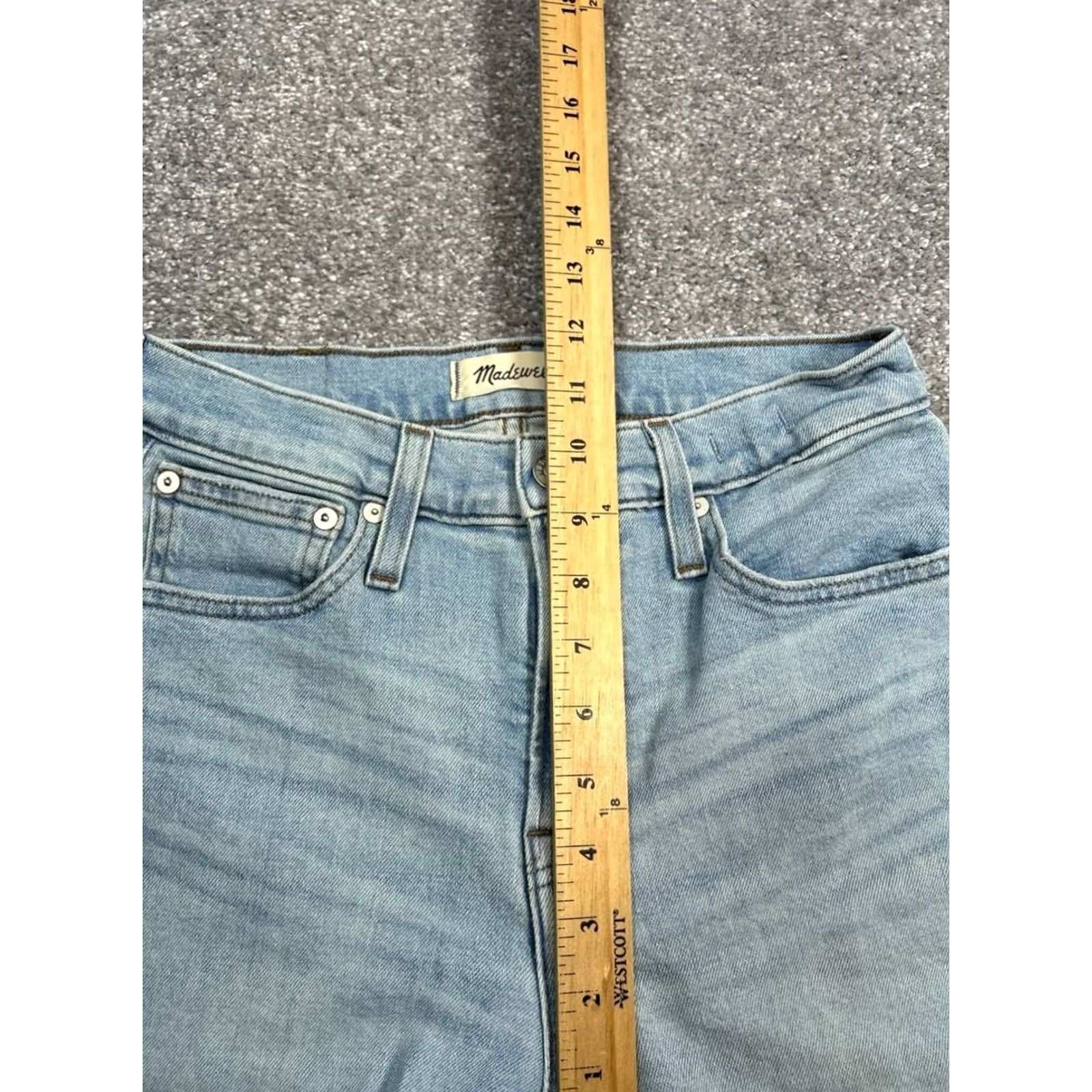 Madewell Madewell Jeans Womens 26 Blue Distressed Logo 26x26 Straight Vintage Regular 5-Pocket Denim Cotton Spandex Blue Jeans Womens Size 26" / US 2 / IT 38 - 6 Thumbnail