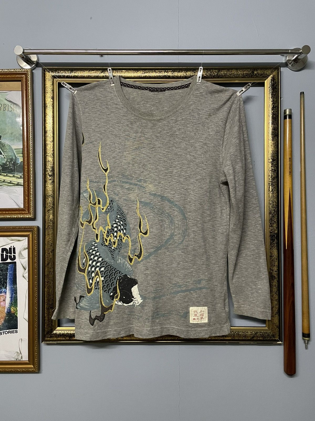Vintage 1990s Japan Designer Distressed Koi Traditional Tee