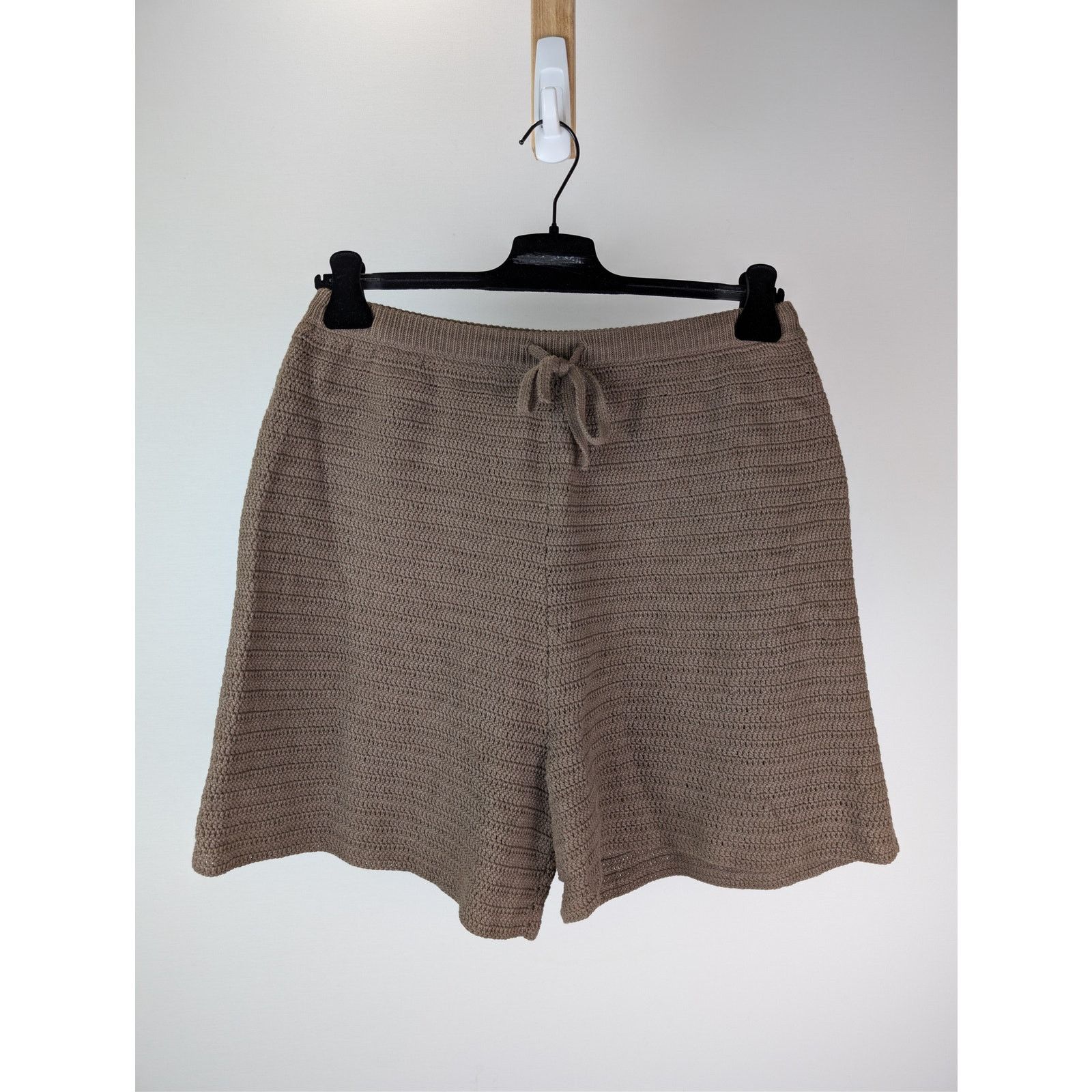 Nanushka o1rshd1 CC20 Caden Crochet-Knit Shorts in Brown Size US 32 / EU 48 - 2 Thumbnail