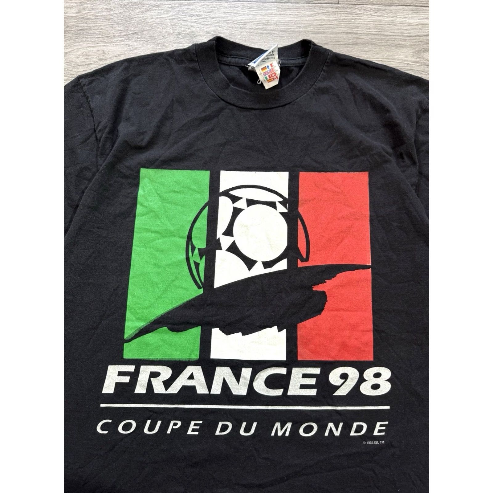 Adidas VINTAGE adidas France 98 World Cup T-Shirt Black L Men Soccer Tee Size US L / EU 52-54 / 3 - 4 Thumbnail