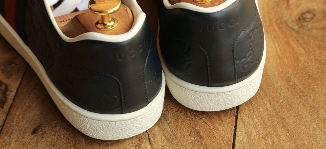 Gucci Gucci Ace Blue GG Monogram Leather Sneakers US9 EU42 UK8 Size US 9 / EU 42 - 8 Thumbnail
