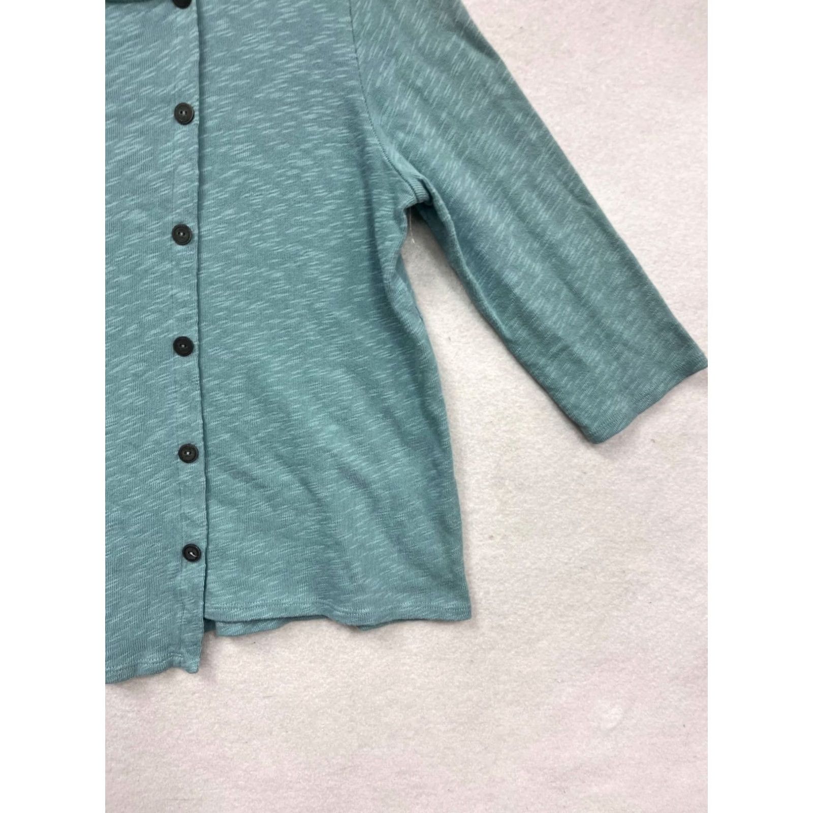 Vintage Chalet Blouse Asymmetrical Button Top Womens M USA Teal Size M / US 6-8 / IT 42-44 - 7 Thumbnail