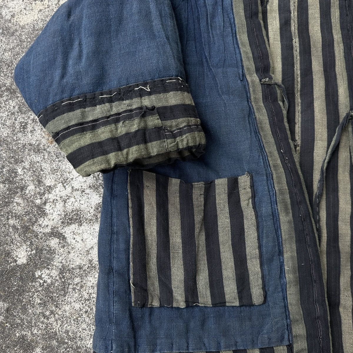 Japanese Brand Shima Boro Kid Noragi Yukata Patchwork Japan antique jacket Size US S / EU 44-46 / 1 - 14 Thumbnail