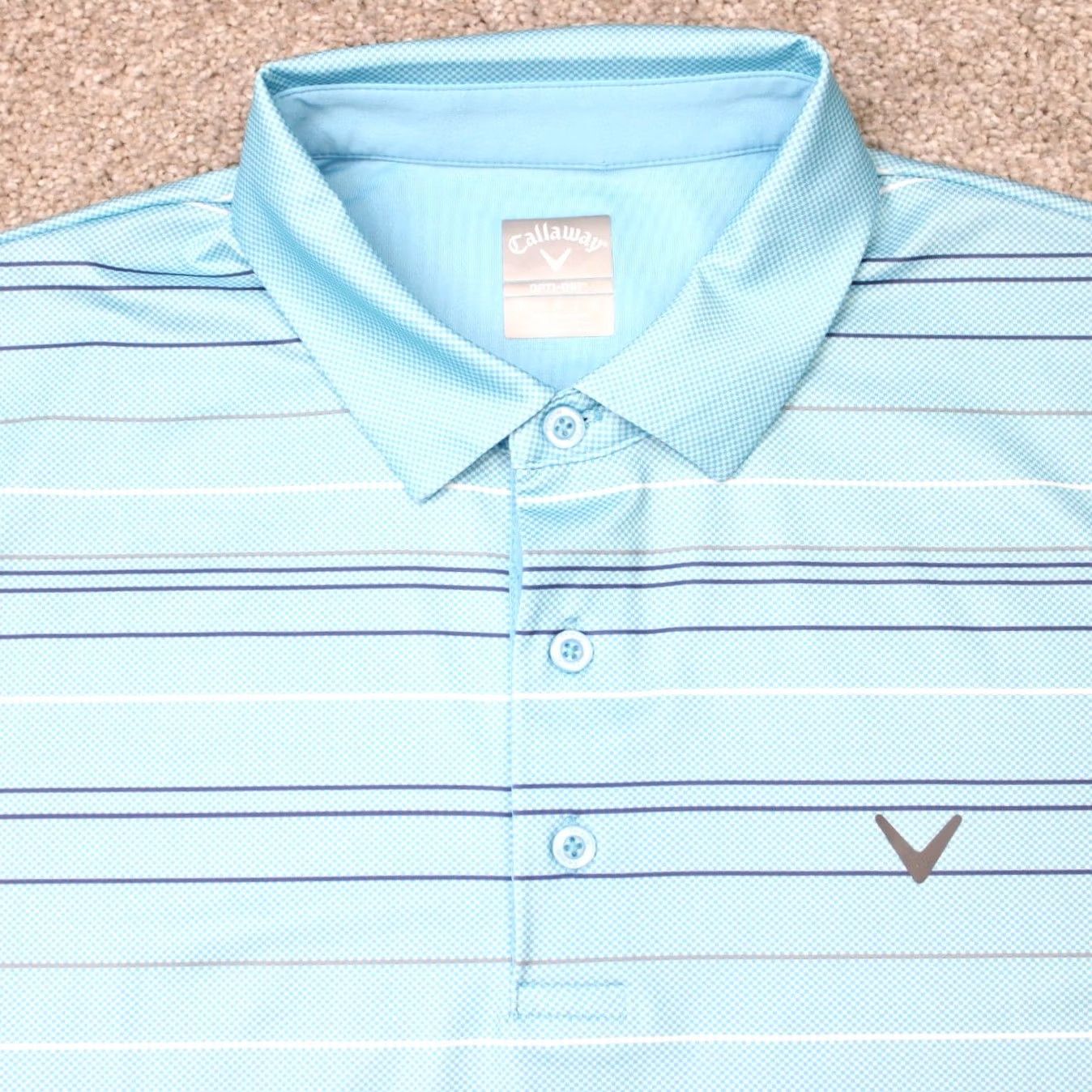 Callaway Callaway Polo Shirt Mens Large Blue Striped Golf Polyester Stretch Short Sleeve Size US L / EU 52-54 / 3 - 4 Thumbnail