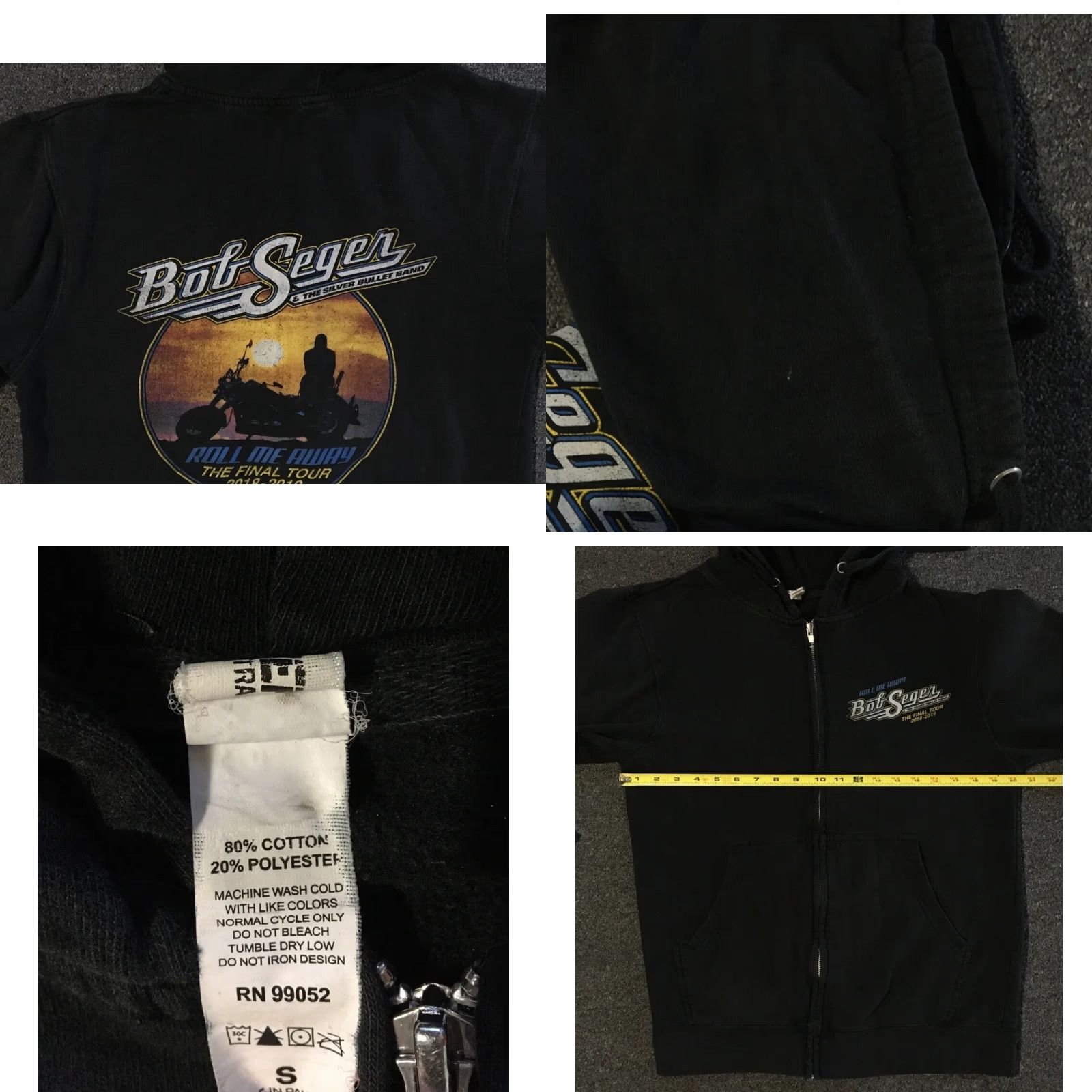 Vintage VINTAGE Bob Seger 2018 Final Tour Faded Zip Hoodie S Men Black Rock Grunge Concert 90s Biker Southwestern Military Music Band Tailored for Mens Size US S / EU 44-46 / 1 - 9 Thumbnail