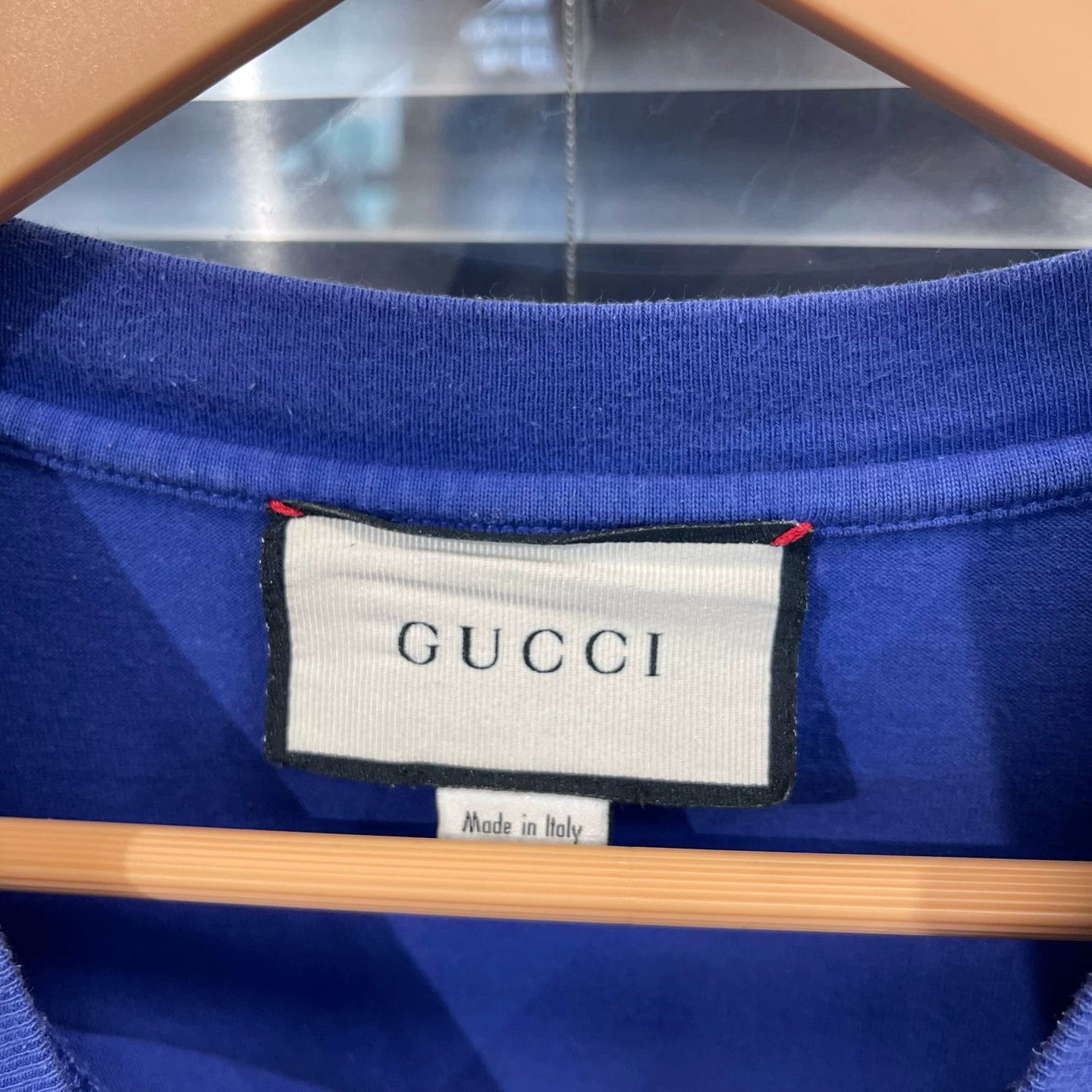 Gucci Gucci Blue-Purple Logo Print Short Sleeve Tee L Size US L / EU 52-54 / 3 - 3 Thumbnail
